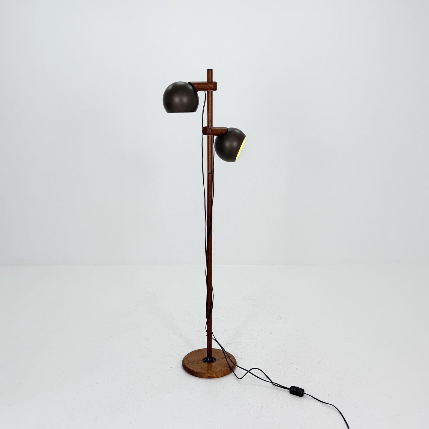 Mid Century Oak Floor Lamp by Temde Leuchten Switzerland 1960s