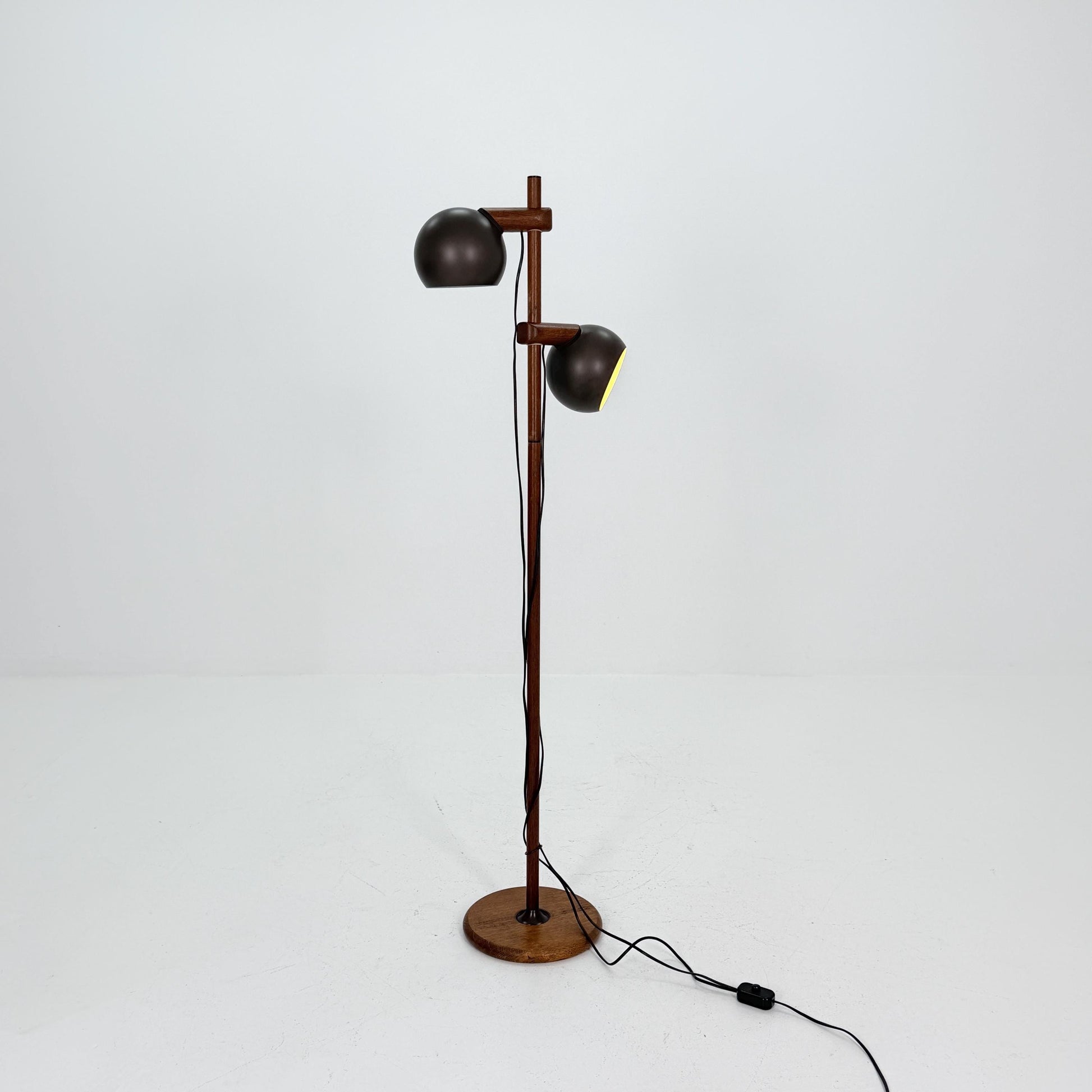 Mid Century Oak Floor Lamp by Temde Leuchten Switzerland 1960s