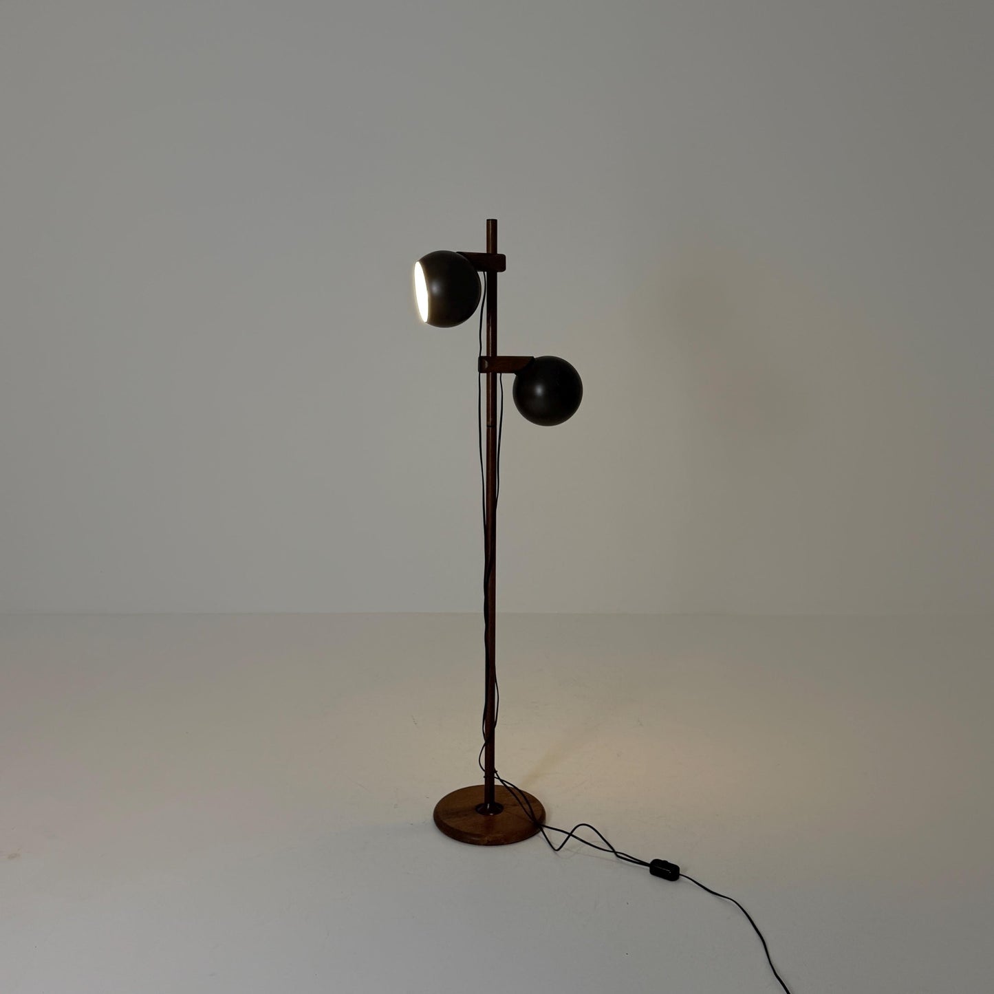 Mid Century Oak Floor Lamp by Temde Leuchten Switzerland 1960s