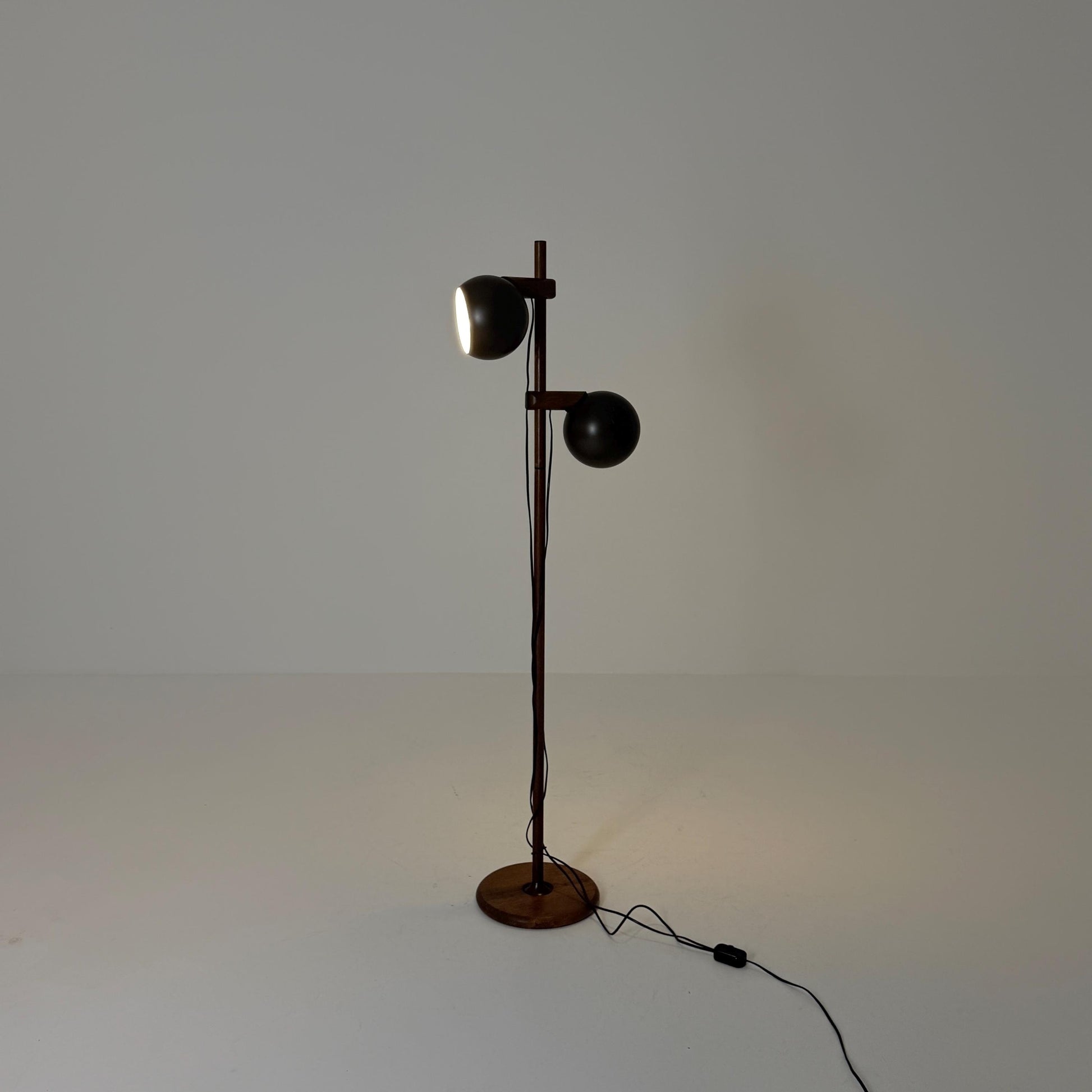 Mid Century Oak Floor Lamp by Temde Leuchten Switzerland 1960s