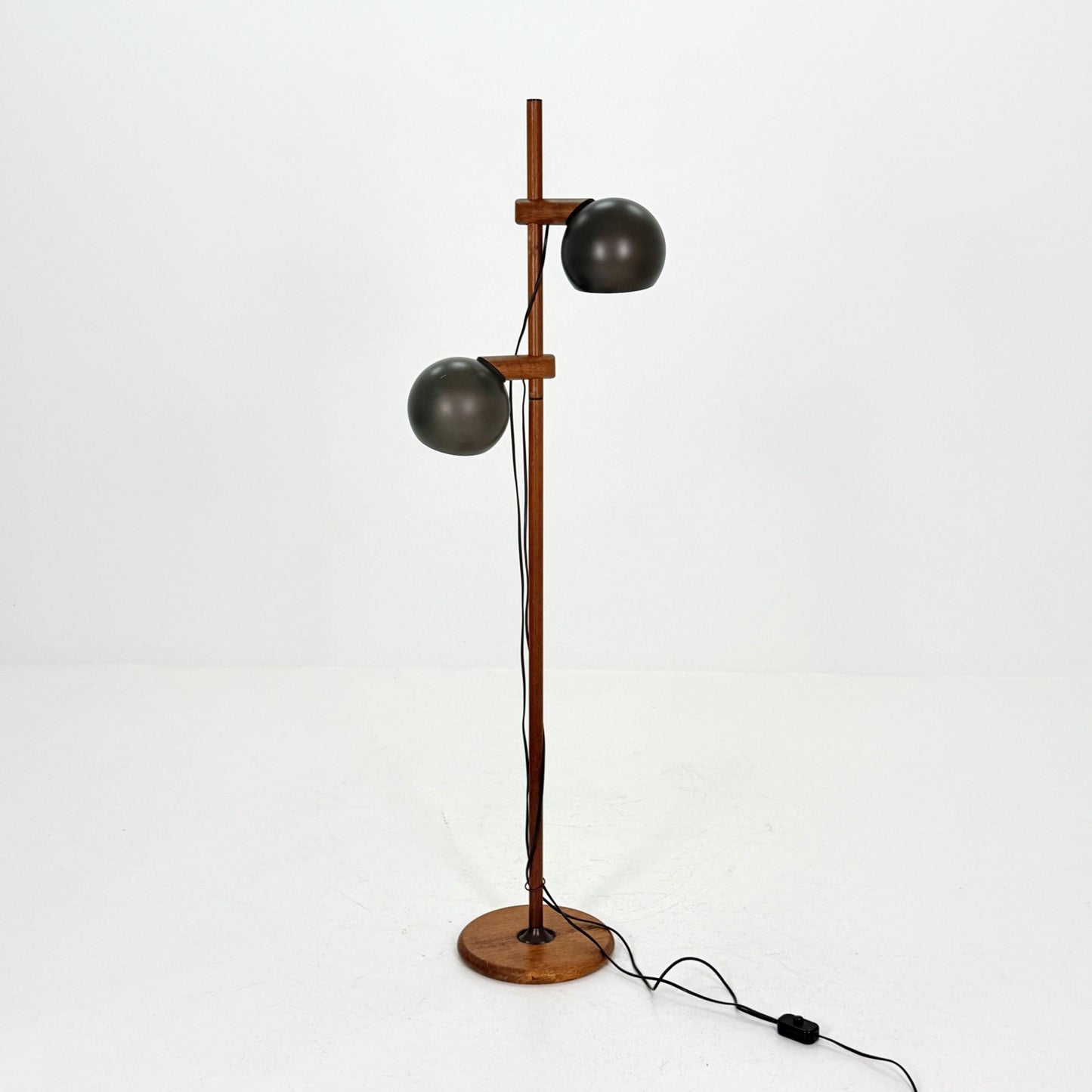 Mid Century Oak Floor Lamp by Temde Leuchten Switzerland 1960s