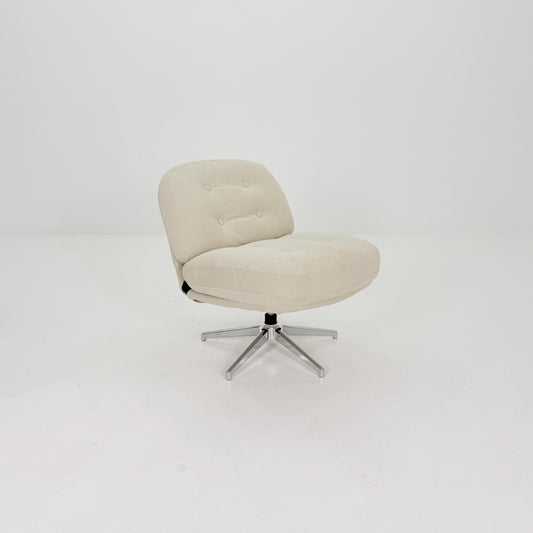 Retro Design DYVLINGE Swivel lounge chair by Gillis Lundgren Beige Velvet | Mid-Century Scandinavian Style | IKEA