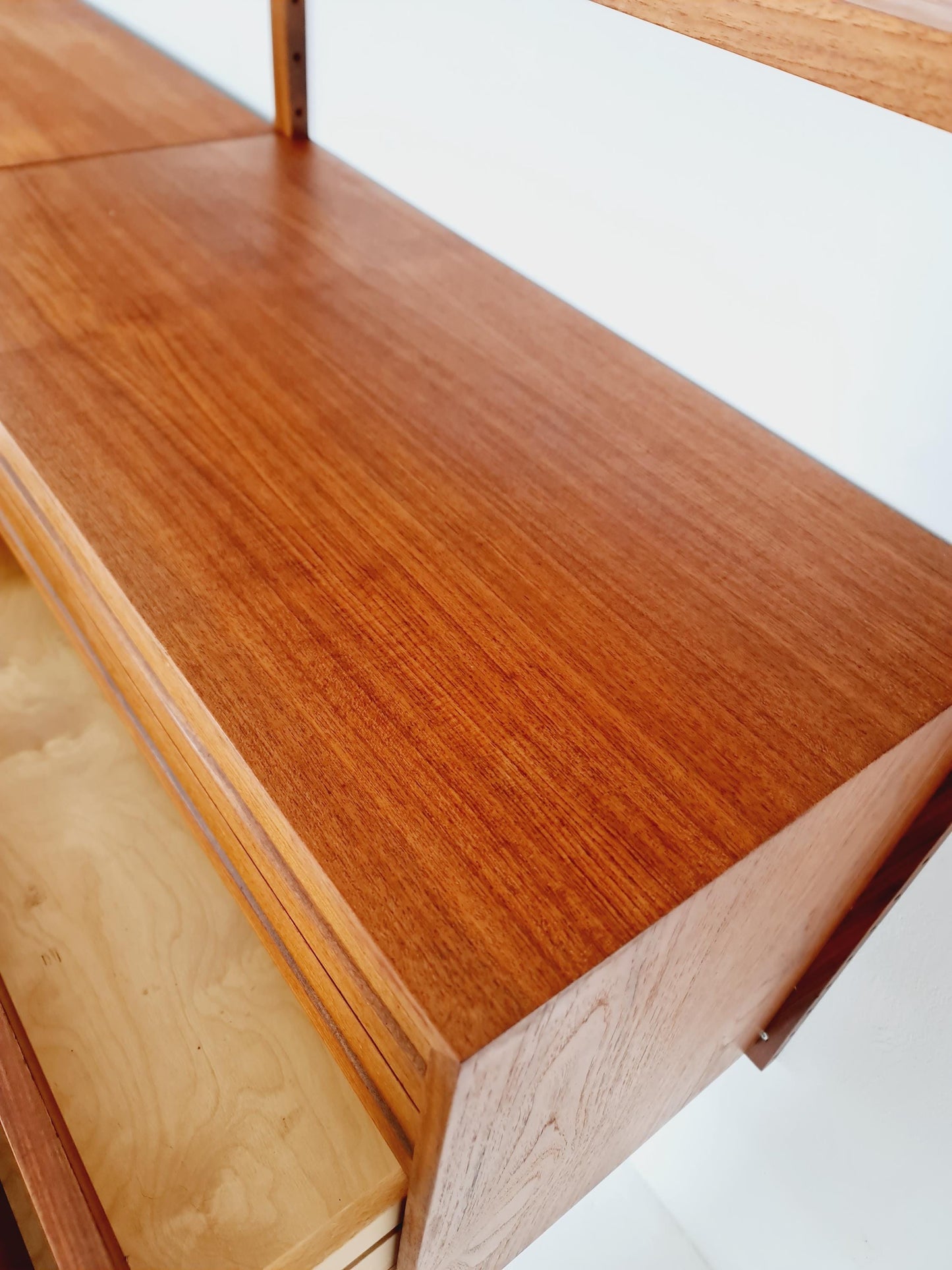 Big Mid century Danish Teak Wall Unit with 3 cabinets with show case by Poul Cadovius for Cado, Denmark, 1960s