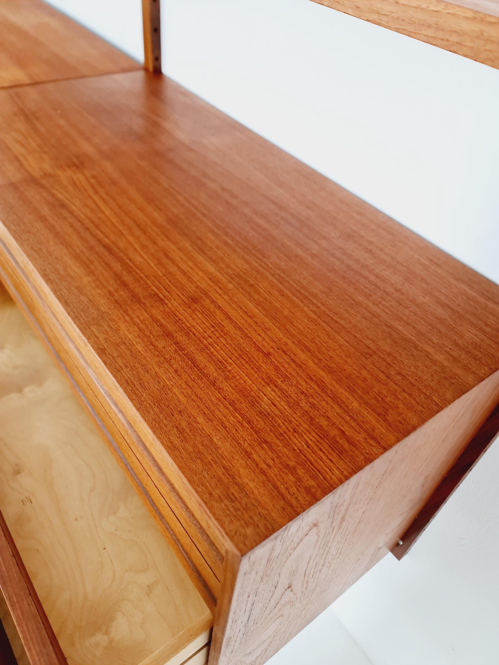 Big Mid century Danish Teak Wall Unit with 3 cabinets with show case by Poul Cadovius for Cado, Denmark, 1960s