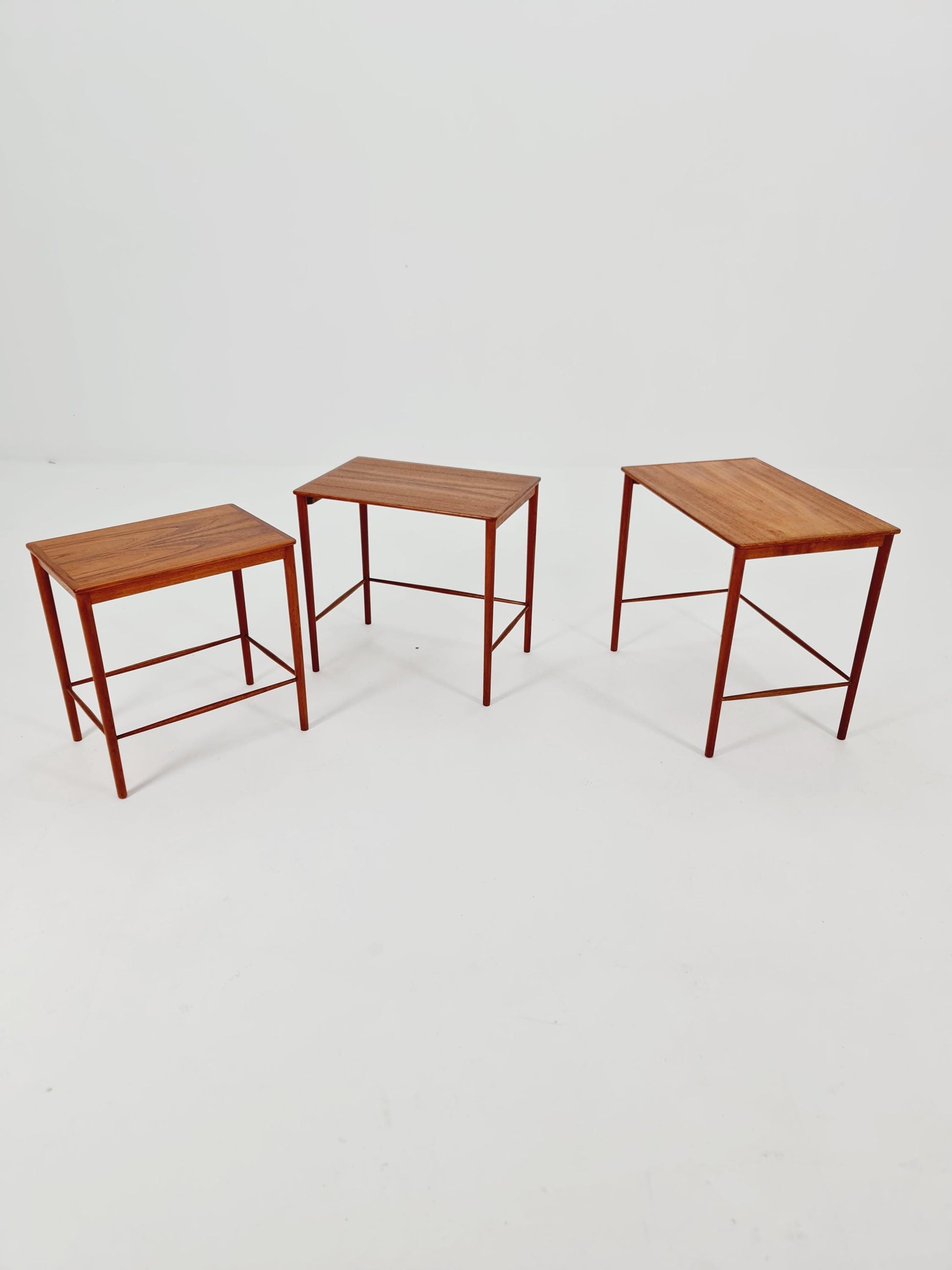 Midcentury Danish teak Nesting Tables by Kaj Winding For P.Jeppesen , 3 Set 1960s
