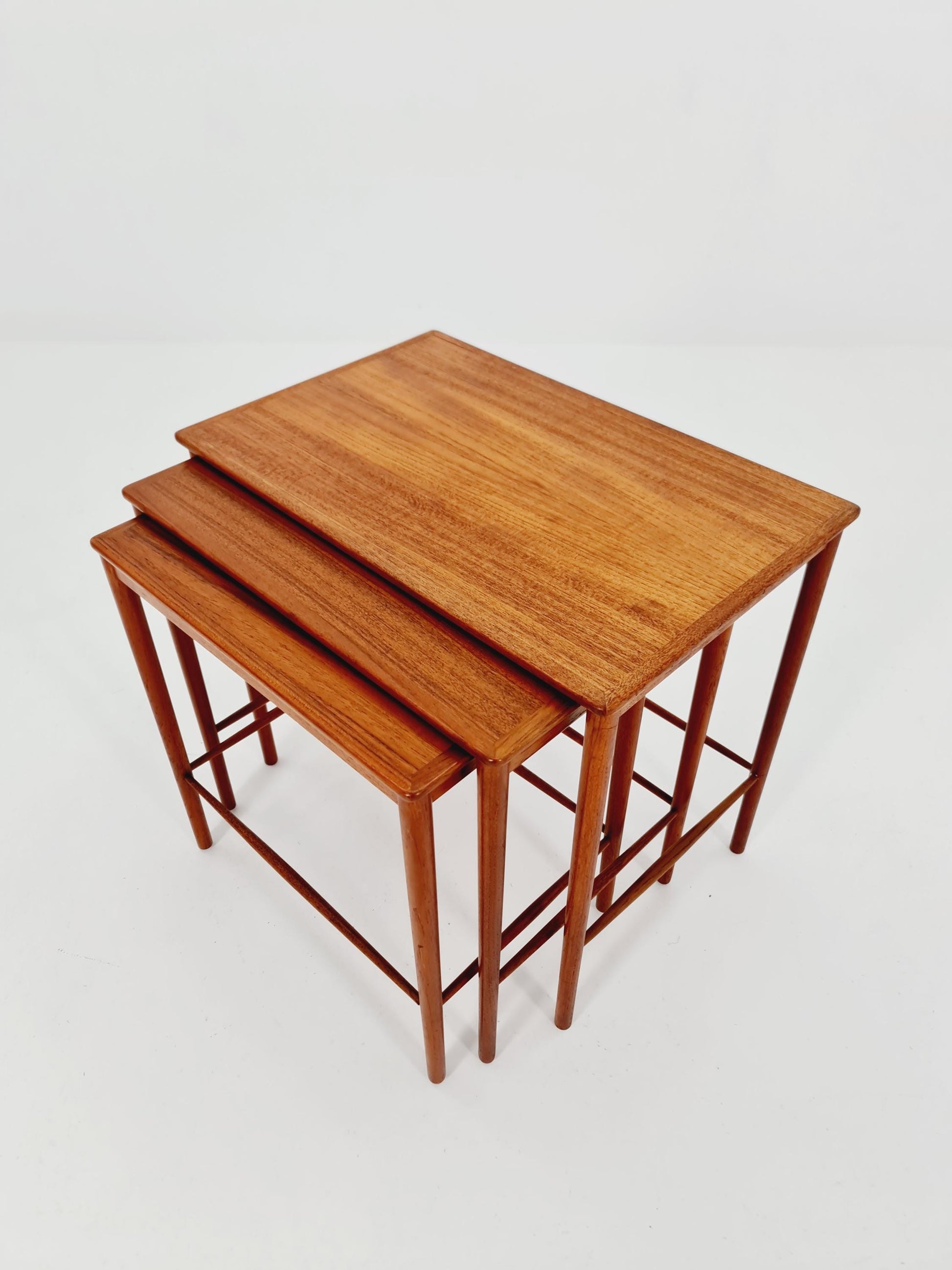 Midcentury Danish teak Nesting Tables by Kaj Winding For P.Jeppesen , 3 Set 1960s