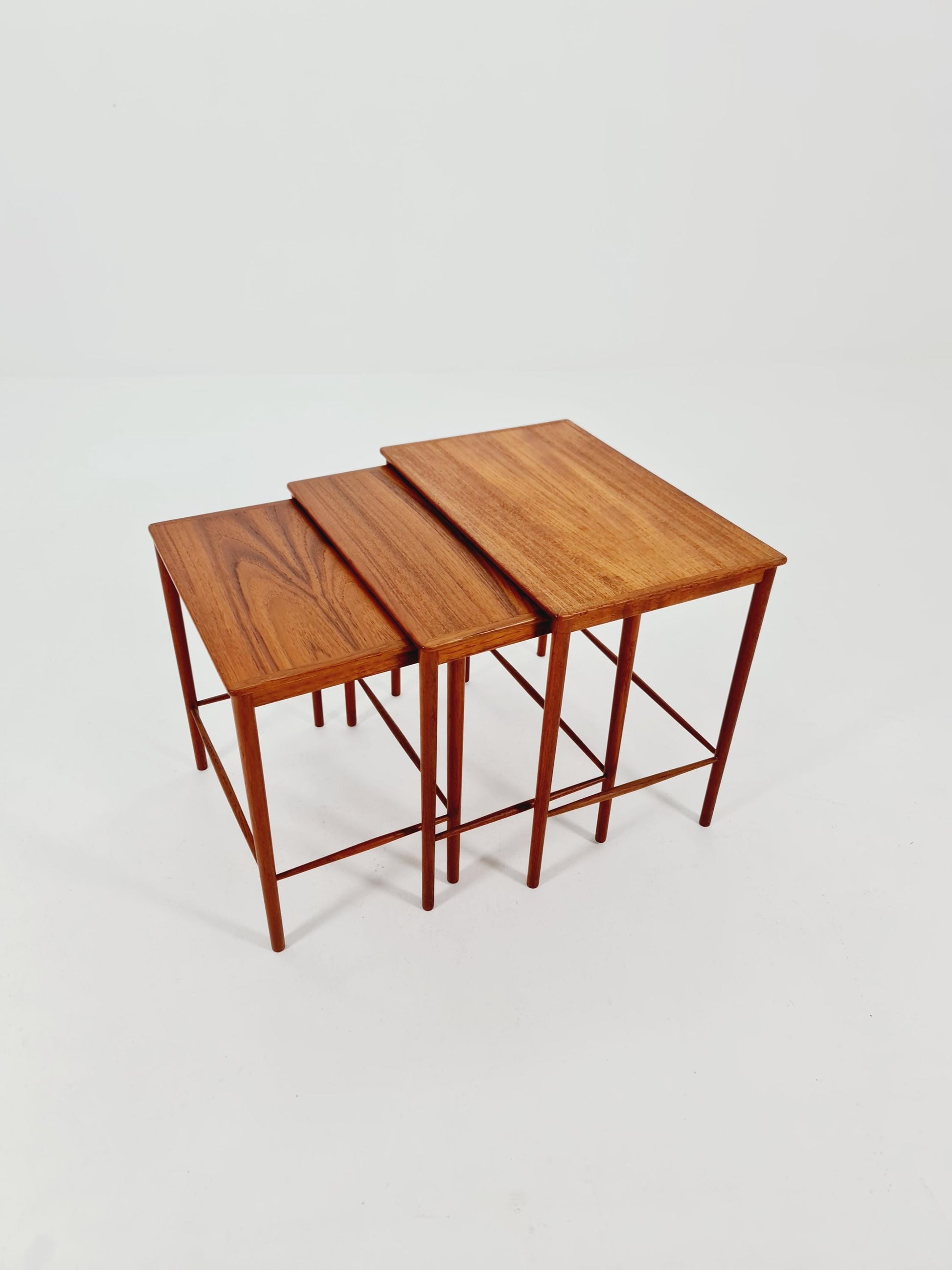 Midcentury Danish teak Nesting Tables by Kaj Winding For P.Jeppesen , 3 Set 1960s