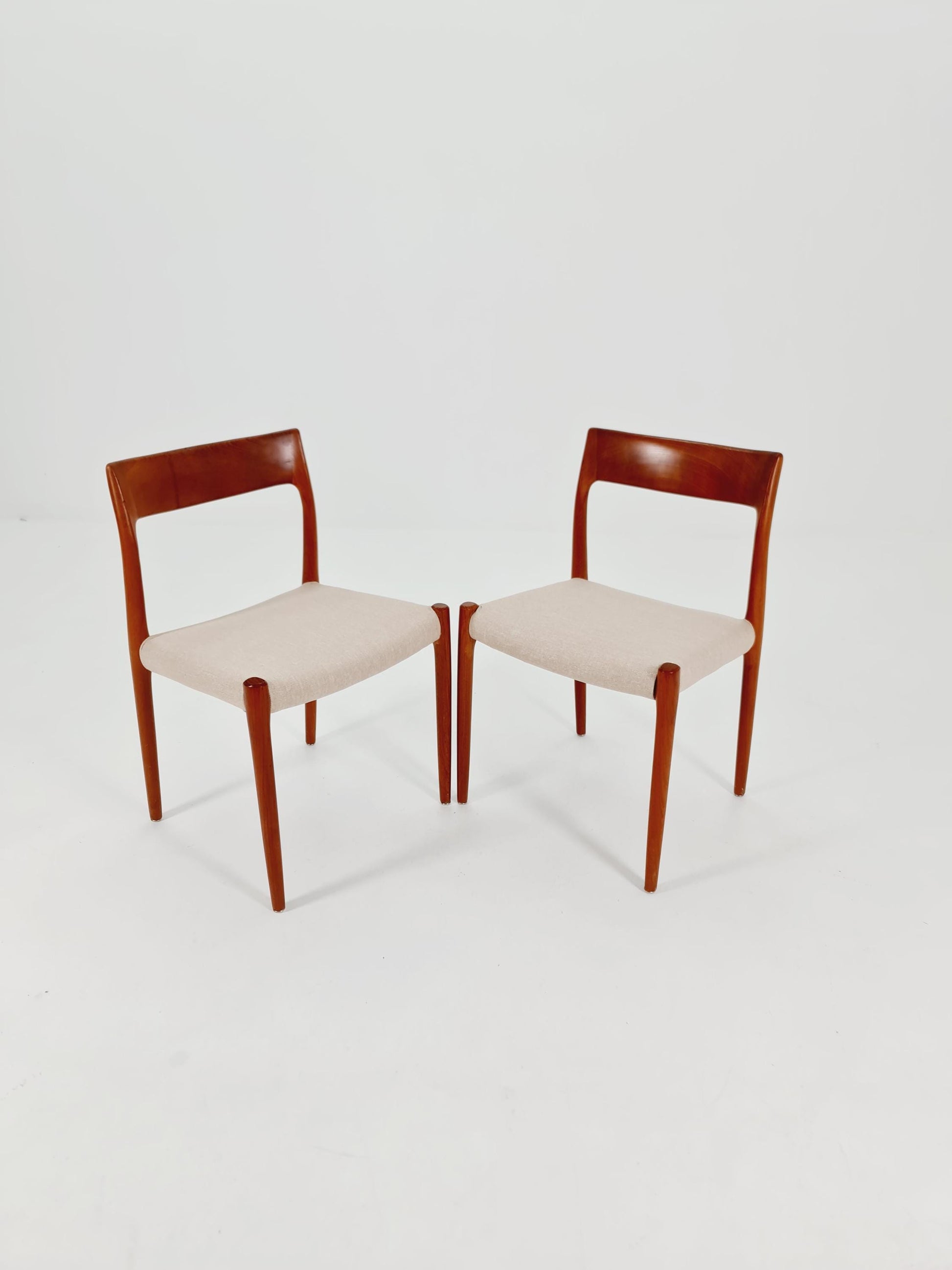 Vintage Danish teak dining charis by Niels Otto Moller Model 77, 1960s, set of 2