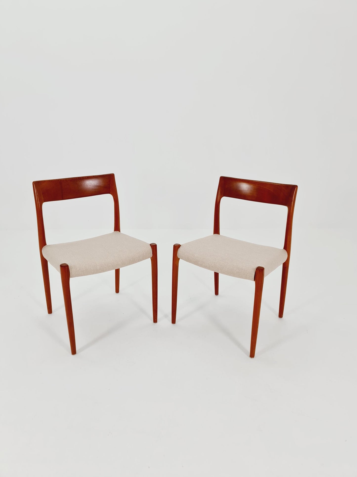 Vintage Danish teak dining charis by Niels Otto Moller Model 77, 1960s, set of 2