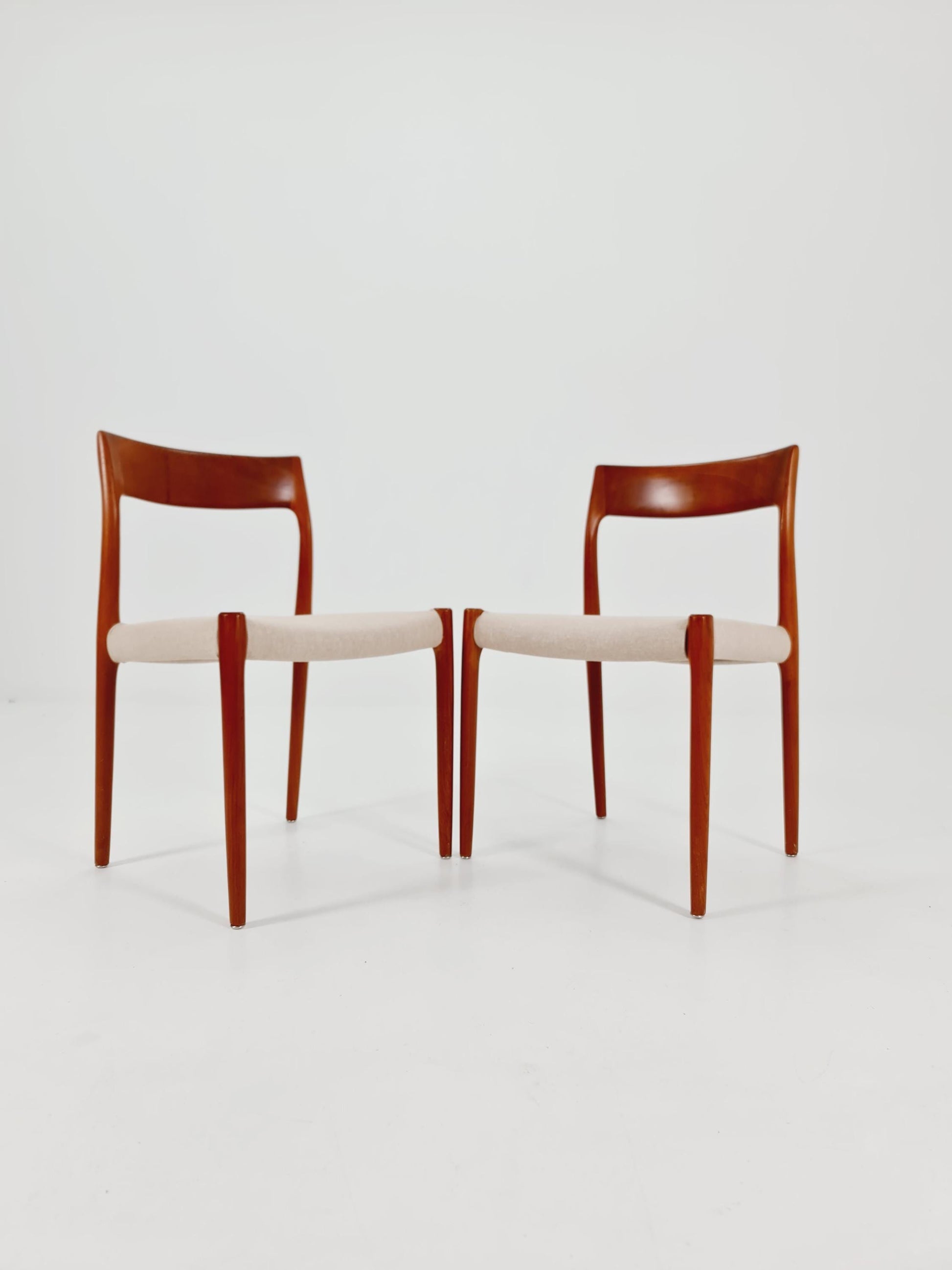 Vintage Danish teak dining charis by Niels Otto Moller Model 77, 1960s, set of 2