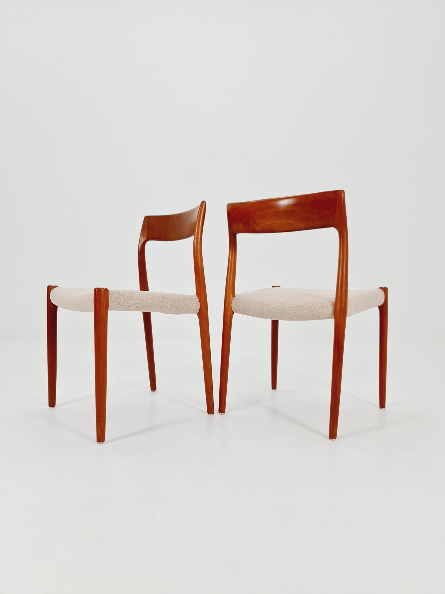 Vintage Danish teak dining charis by Niels Otto Moller Model 77, 1960s, set of 2