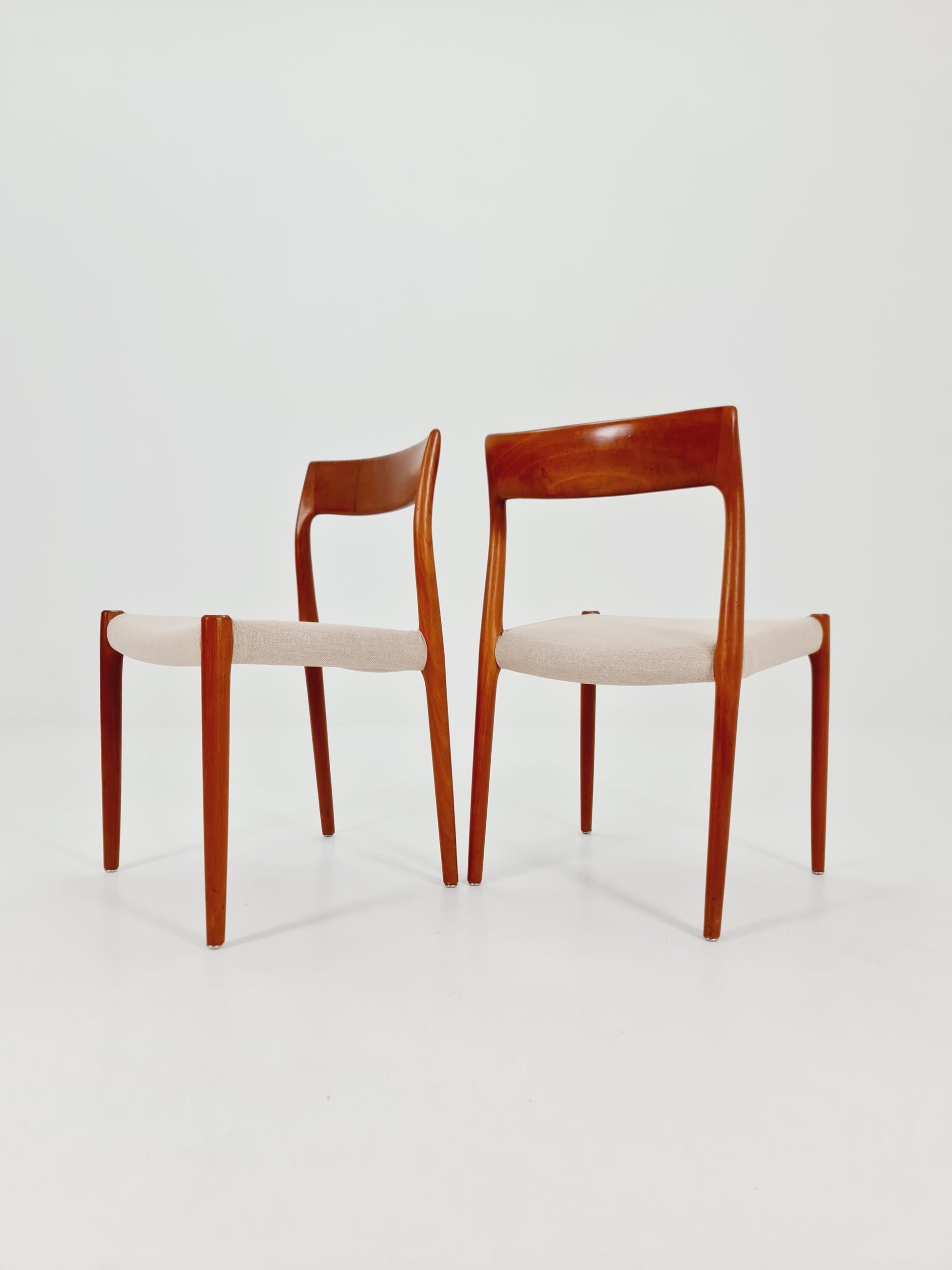 Vintage Danish teak dining charis by Niels Otto Moller Model 77, 1960s, set of 2