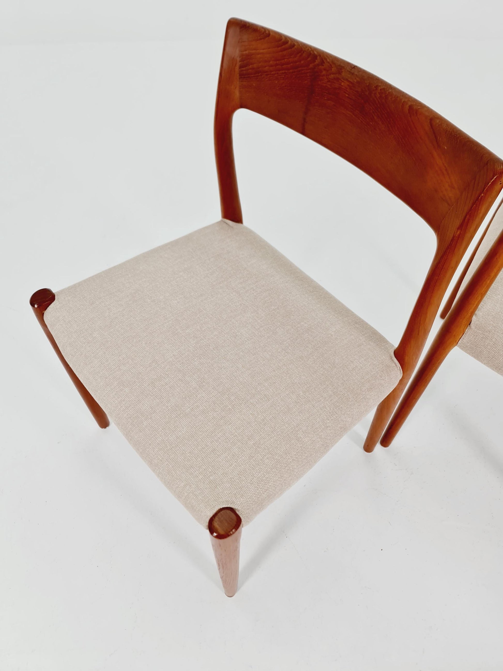 Vintage Danish teak dining charis by Niels Otto Moller Model 77, 1960s, set of 2