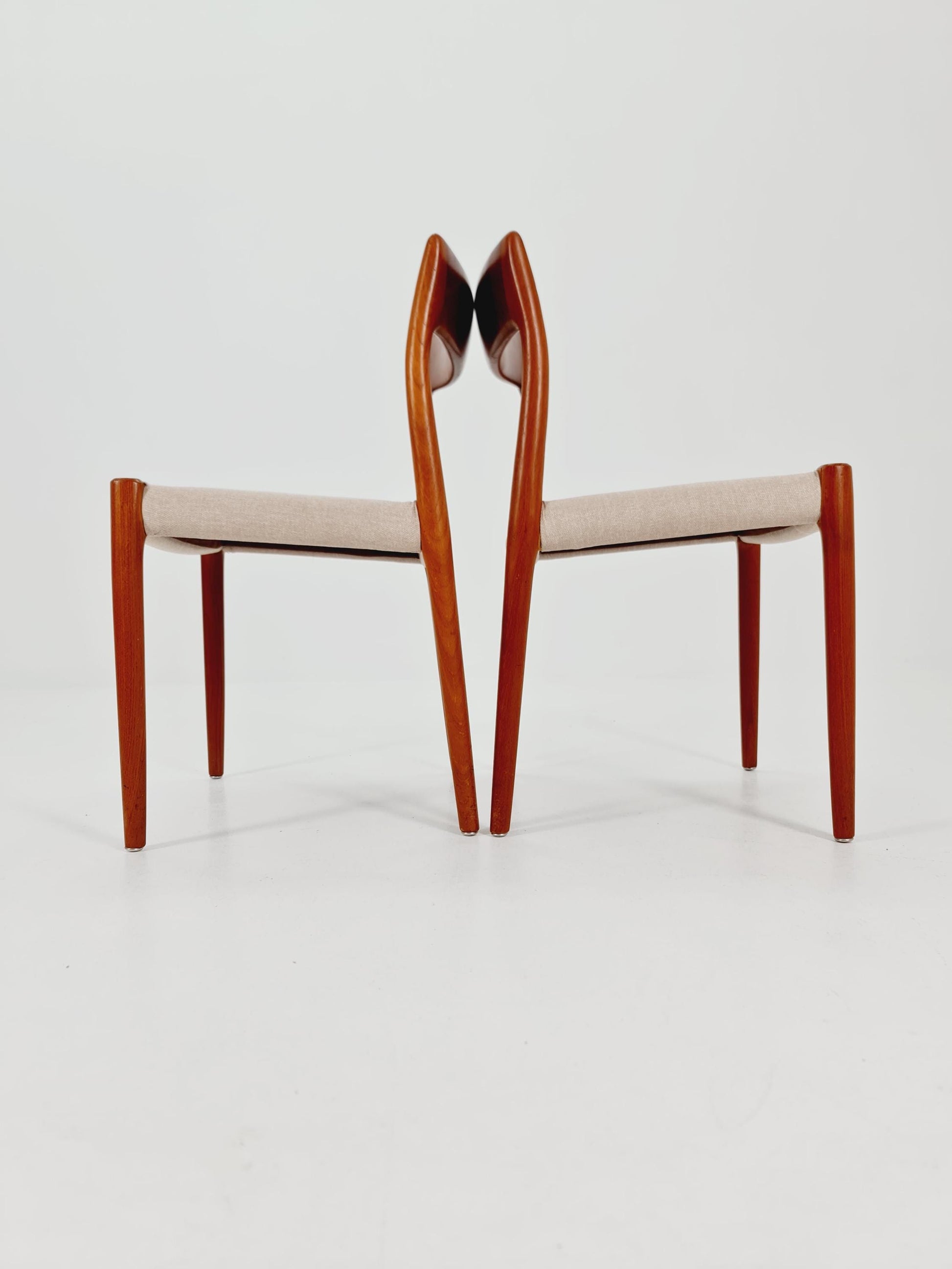 Vintage Danish teak dining charis by Niels Otto Moller Model 77, 1960s, set of 2