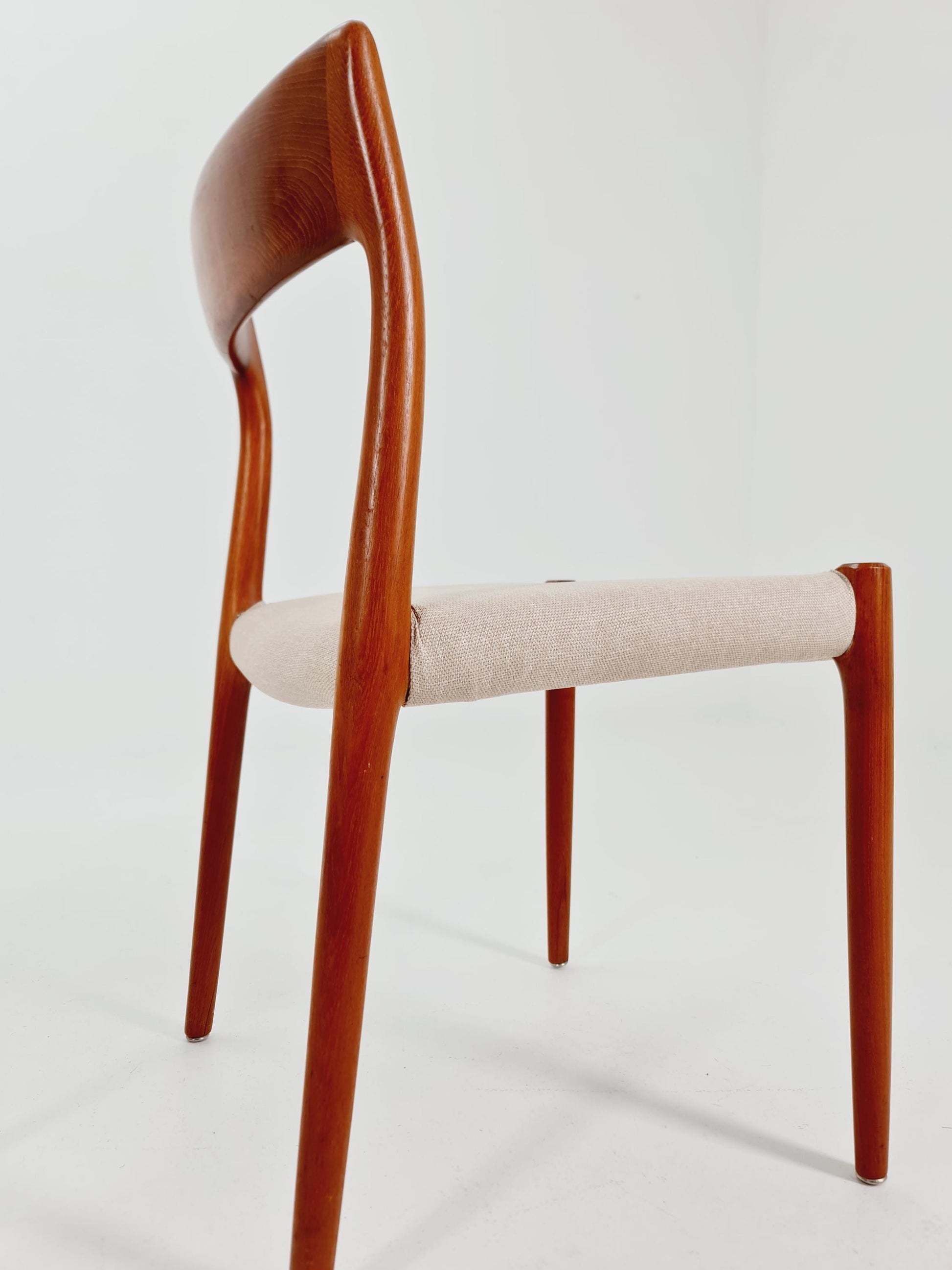 Vintage Danish teak dining charis by Niels Otto Moller Model 77, 1960s, set of 2