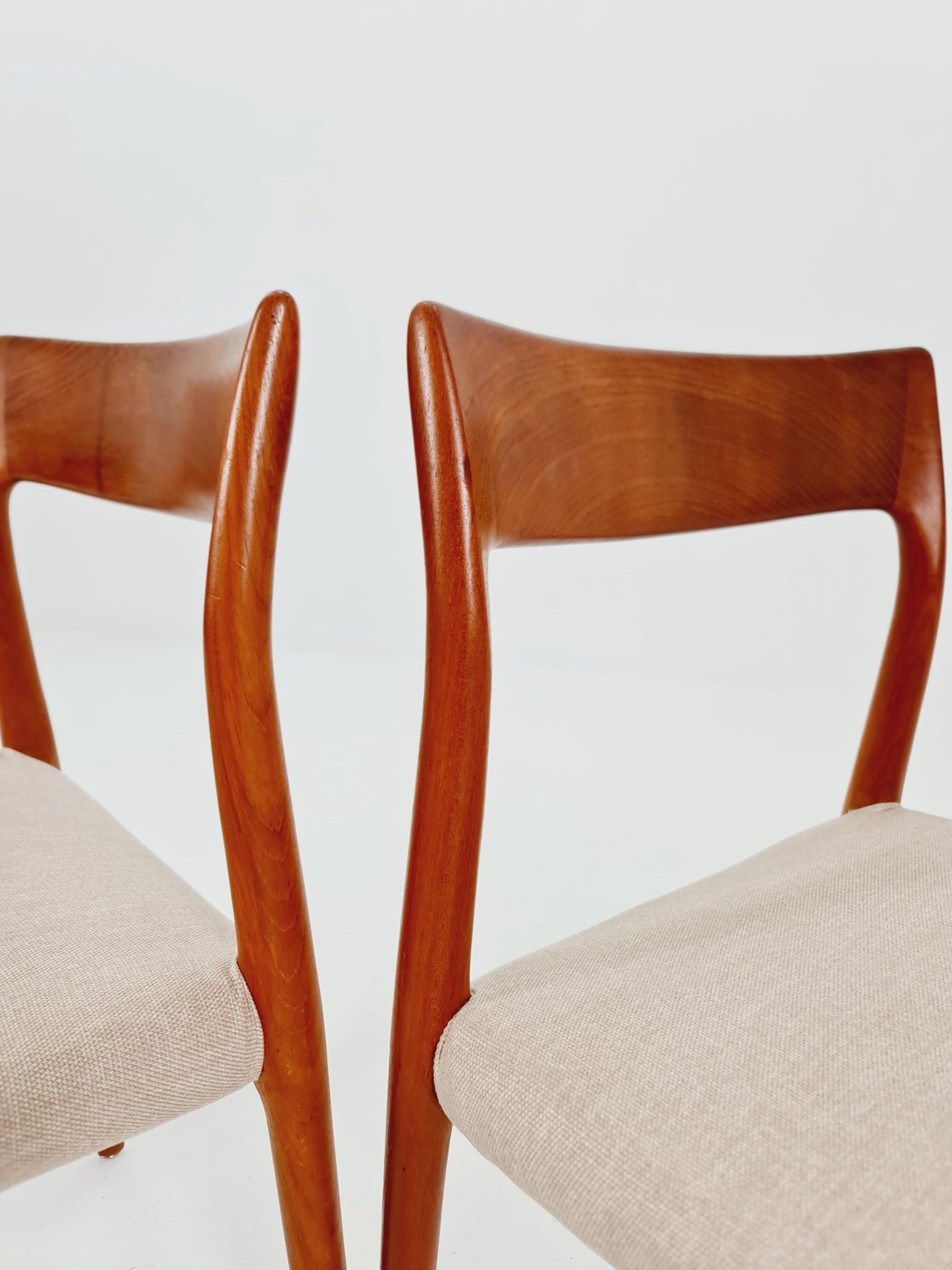 Vintage Danish teak dining charis by Niels Otto Moller Model 77, 1960s, set of 2
