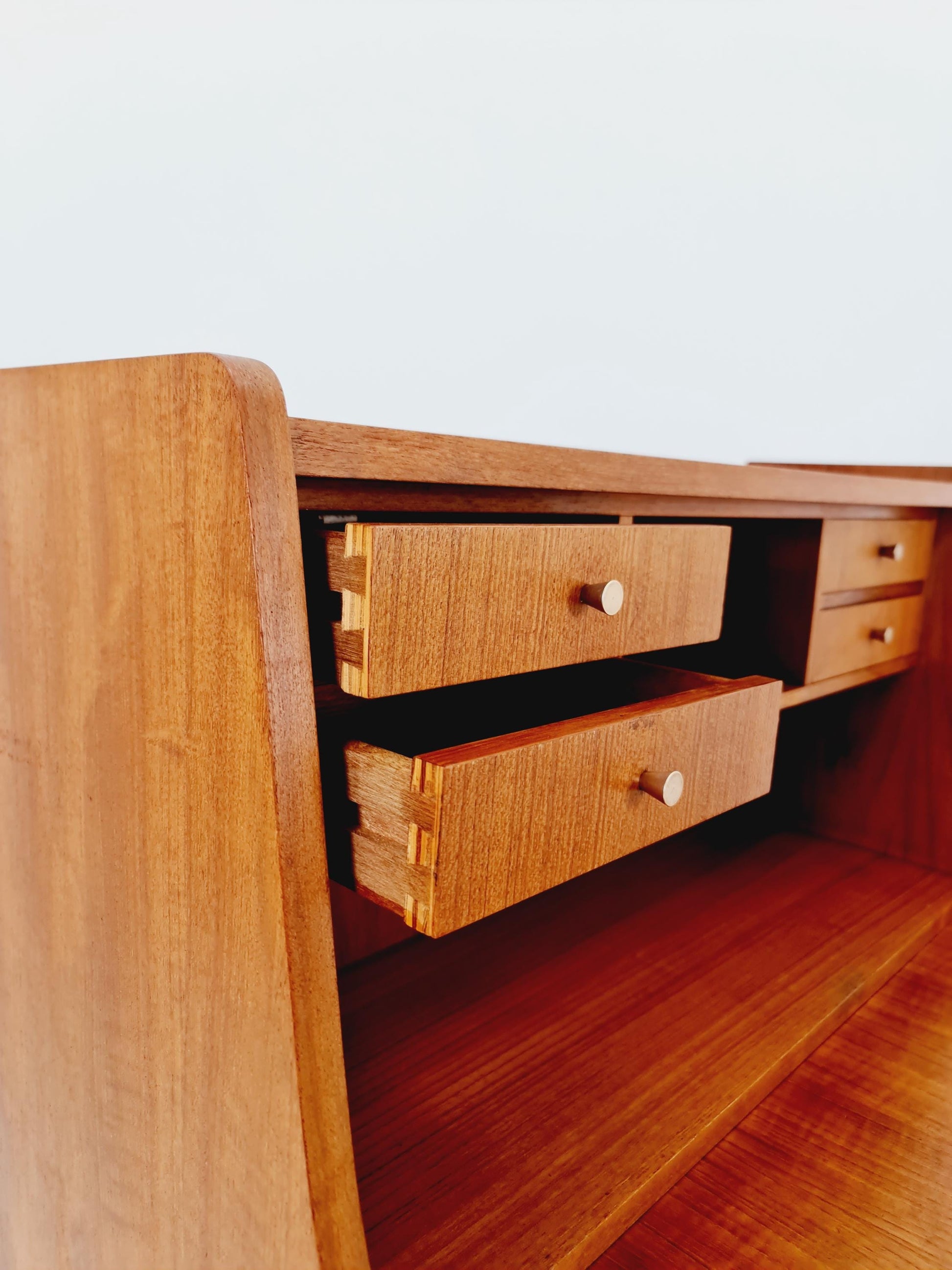 Midcentury Danish vintage teak secretary, table ByGunnar Nielsen Tibergaard , 1960s