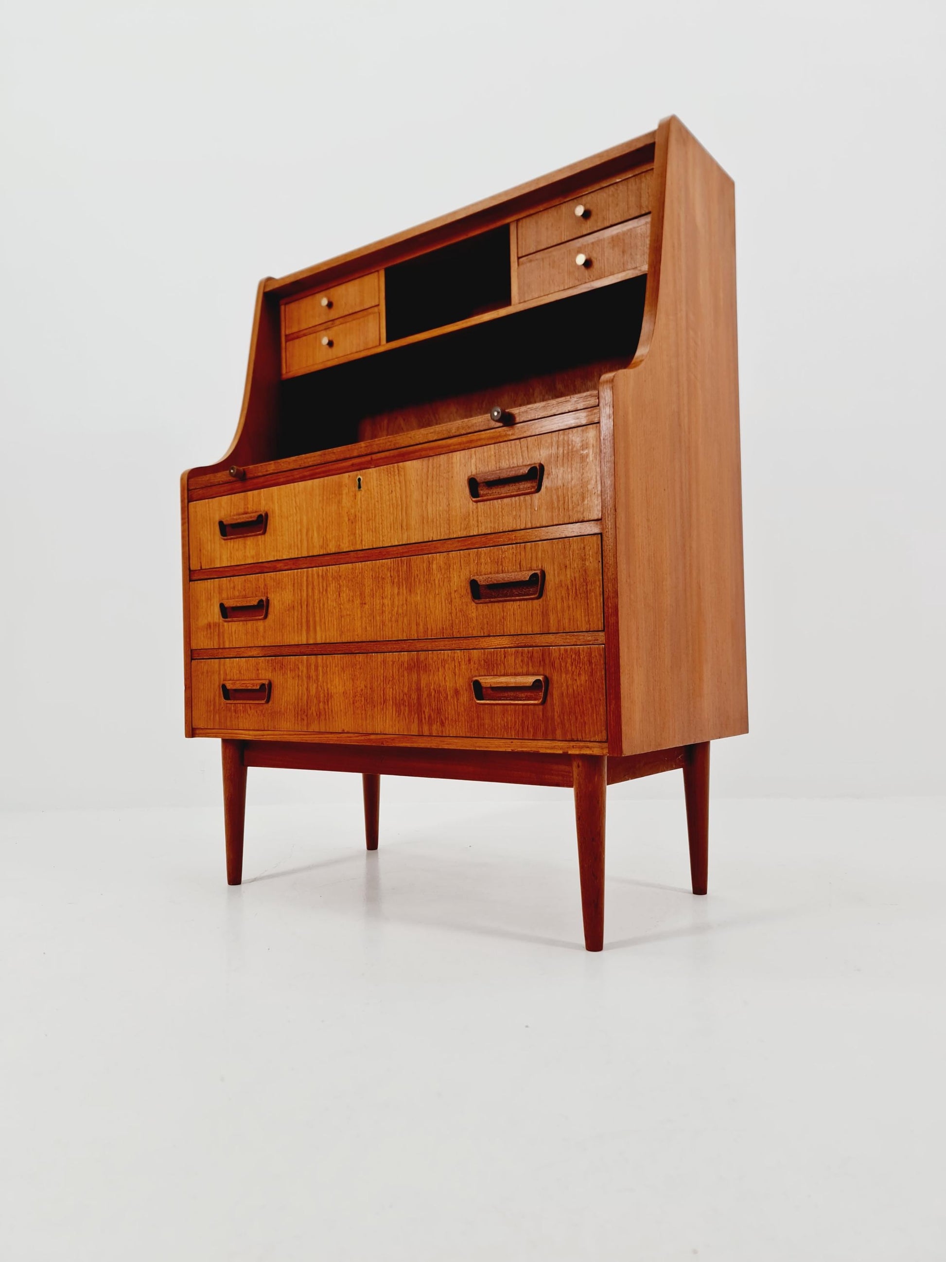 Midcentury Danish vintage teak secretary, table ByGunnar Nielsen Tibergaard , 1960s