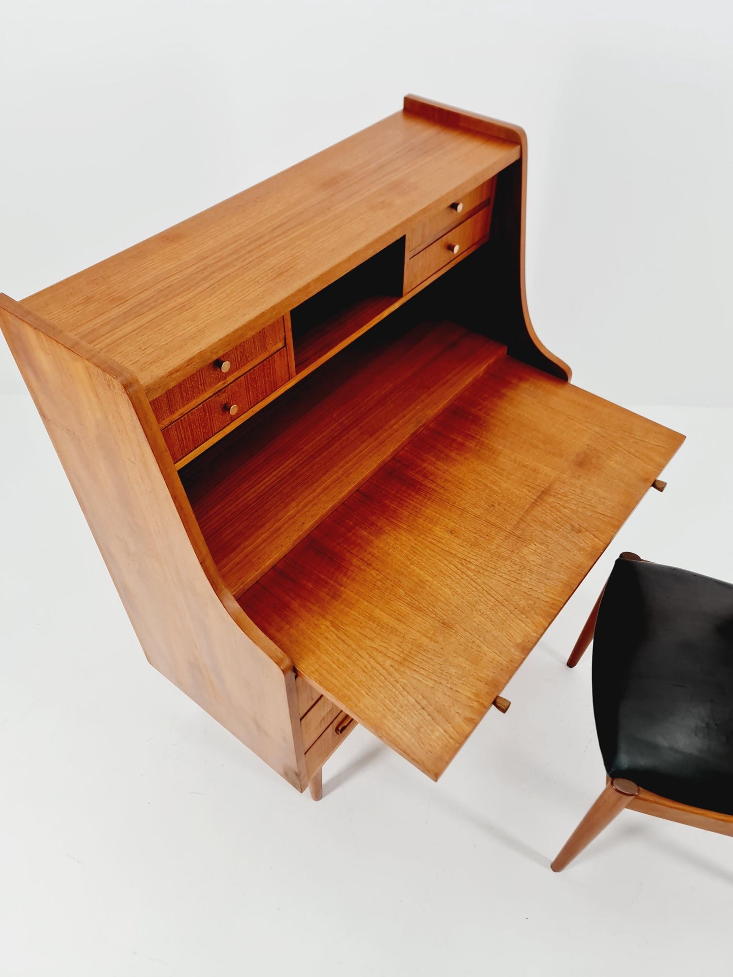 Midcentury Danish vintage teak secretary, table ByGunnar Nielsen Tibergaard , 1960s