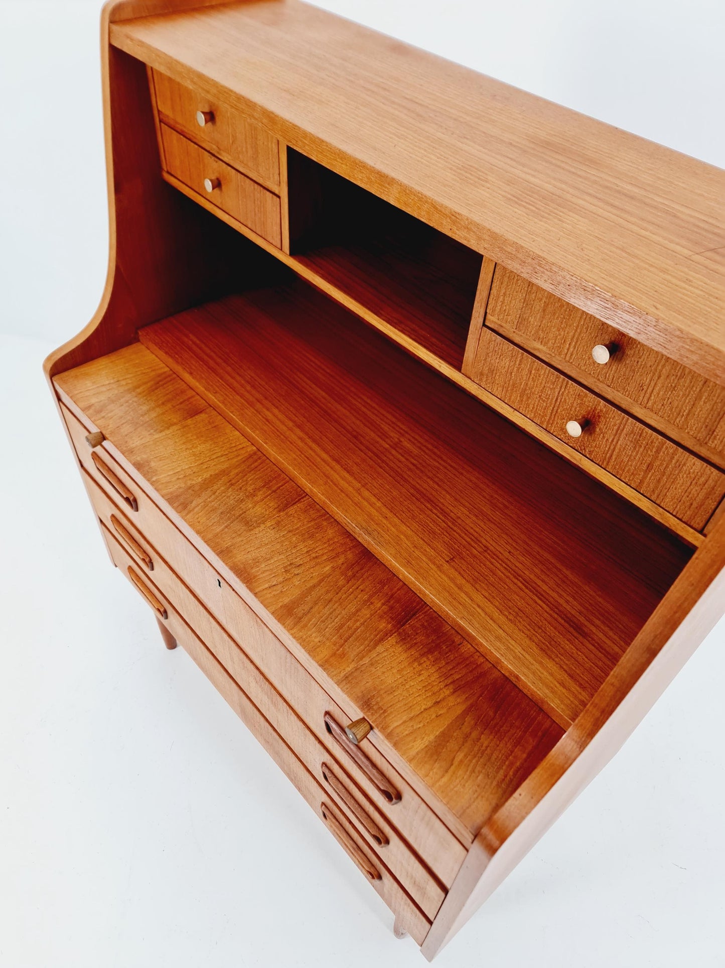 Midcentury Danish vintage teak secretary, table ByGunnar Nielsen Tibergaard , 1960s