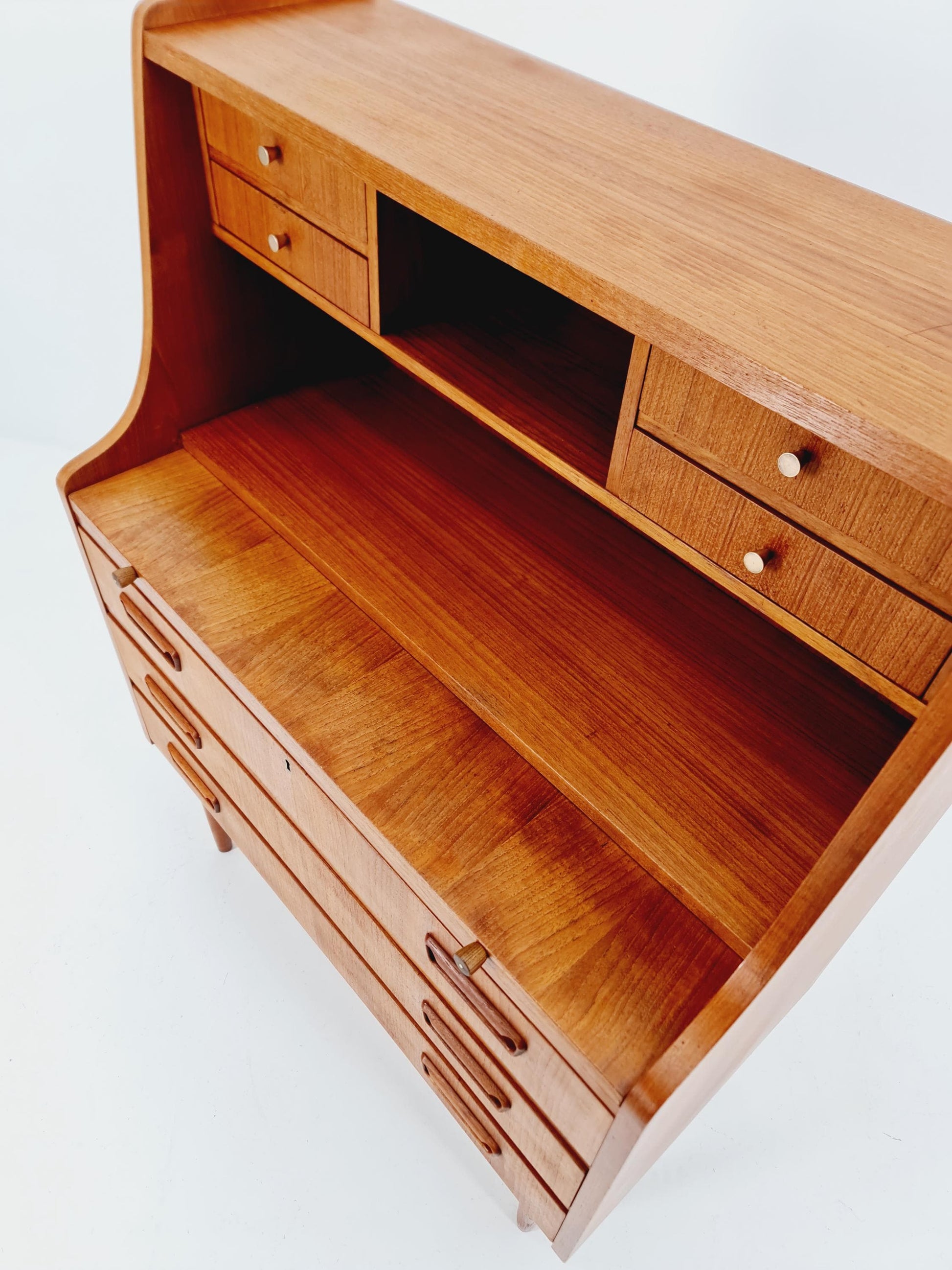Midcentury Danish vintage teak secretary, table ByGunnar Nielsen Tibergaard , 1960s