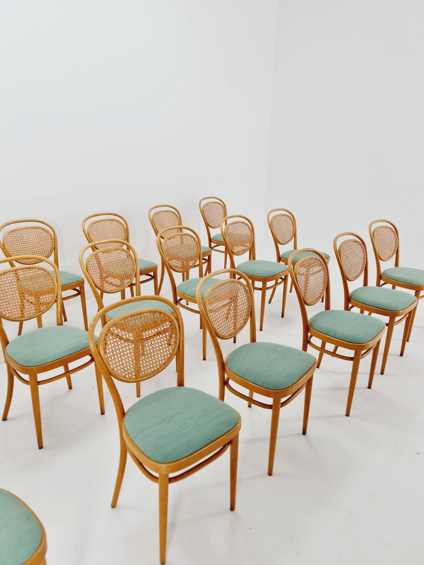 1 of 19 Original Thonet 215 R Bentwood Dining Chairs with Cane Backs &Rattan – Vintage Bistro / Cafe Chairs