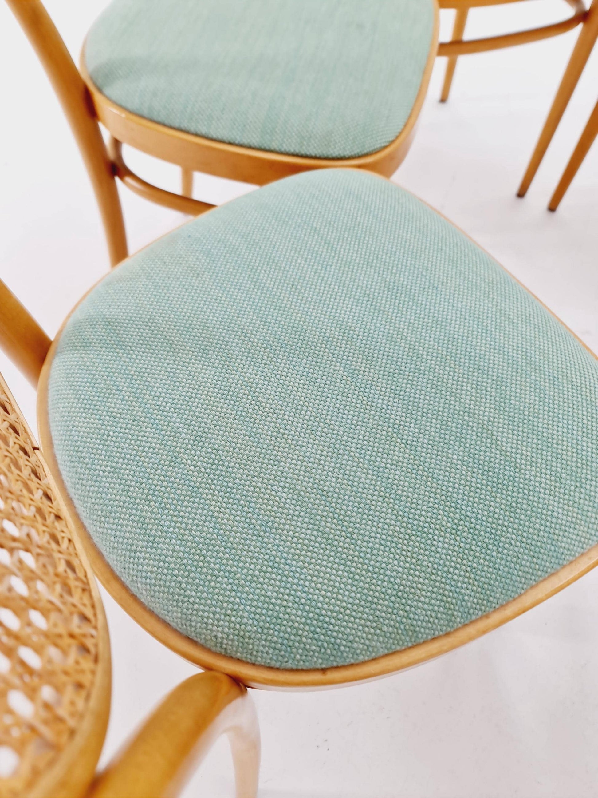 1 of 19 Original Thonet 215 R Bentwood Dining Chairs with Cane Backs &Rattan – Vintage Bistro / Cafe Chairs