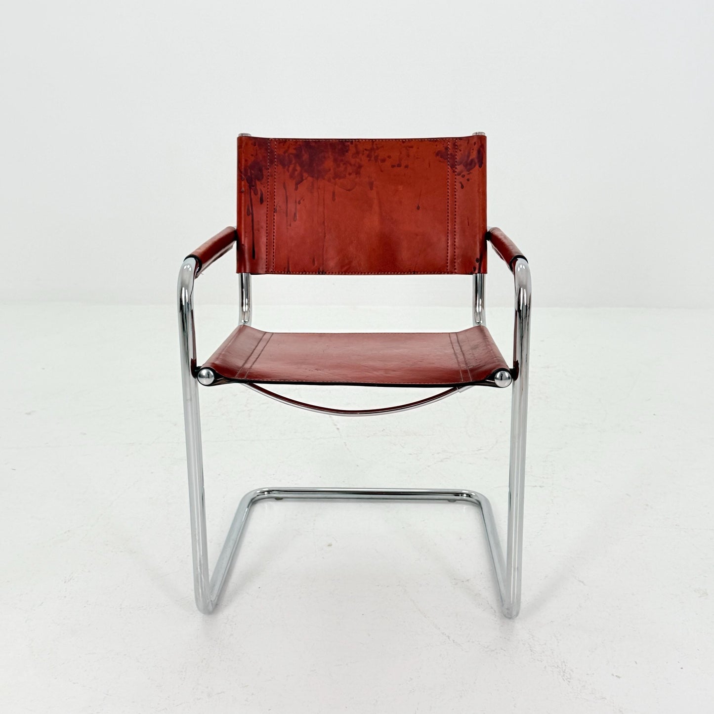 Mid century MG5/B34 leather cantilevered armchair by Mart Stam for Matteo Grassi italy 1980s