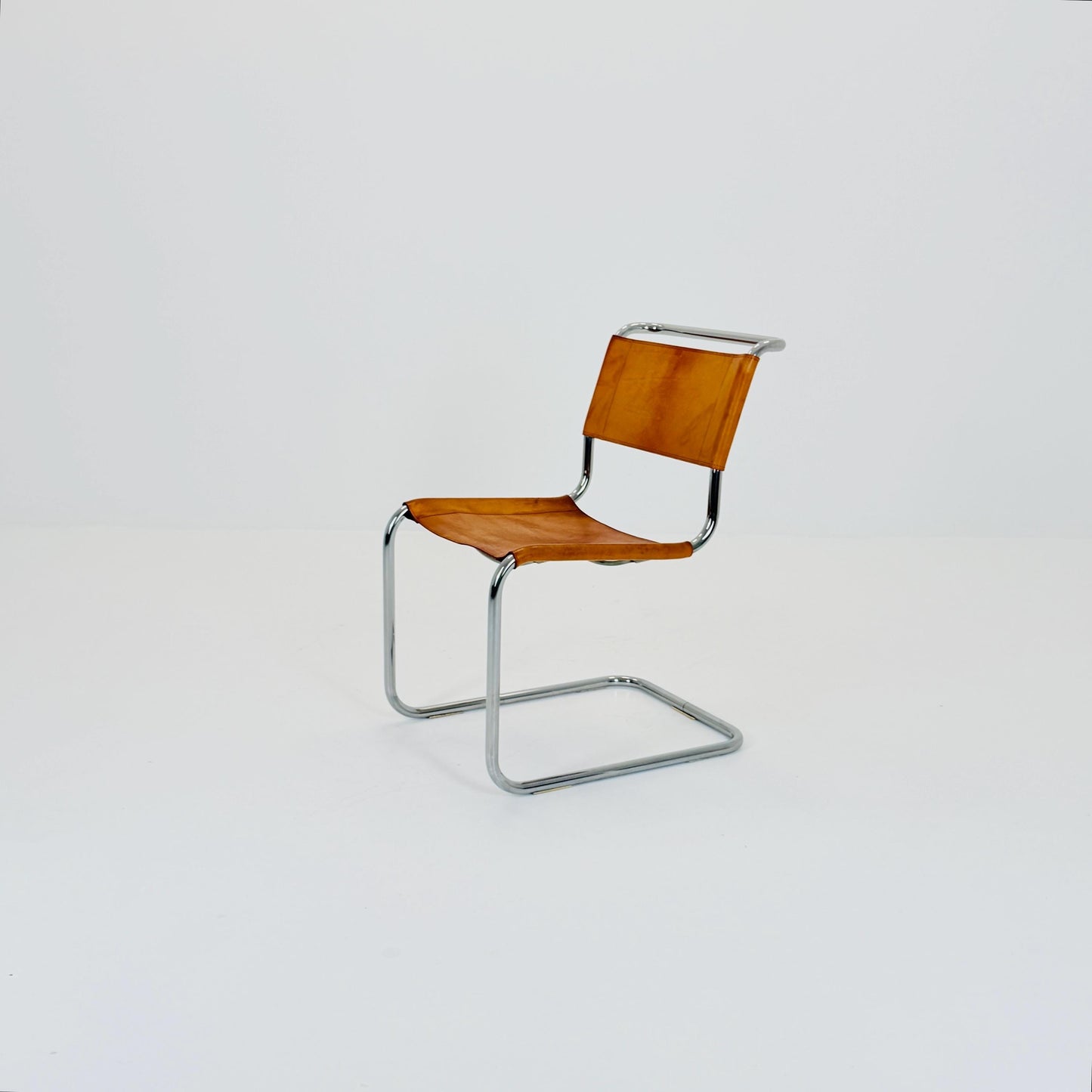 Mid-Century Vintage S33 Cognac Chair by Mart Stam & Marcel Breuer from Thonet 1980s Germany