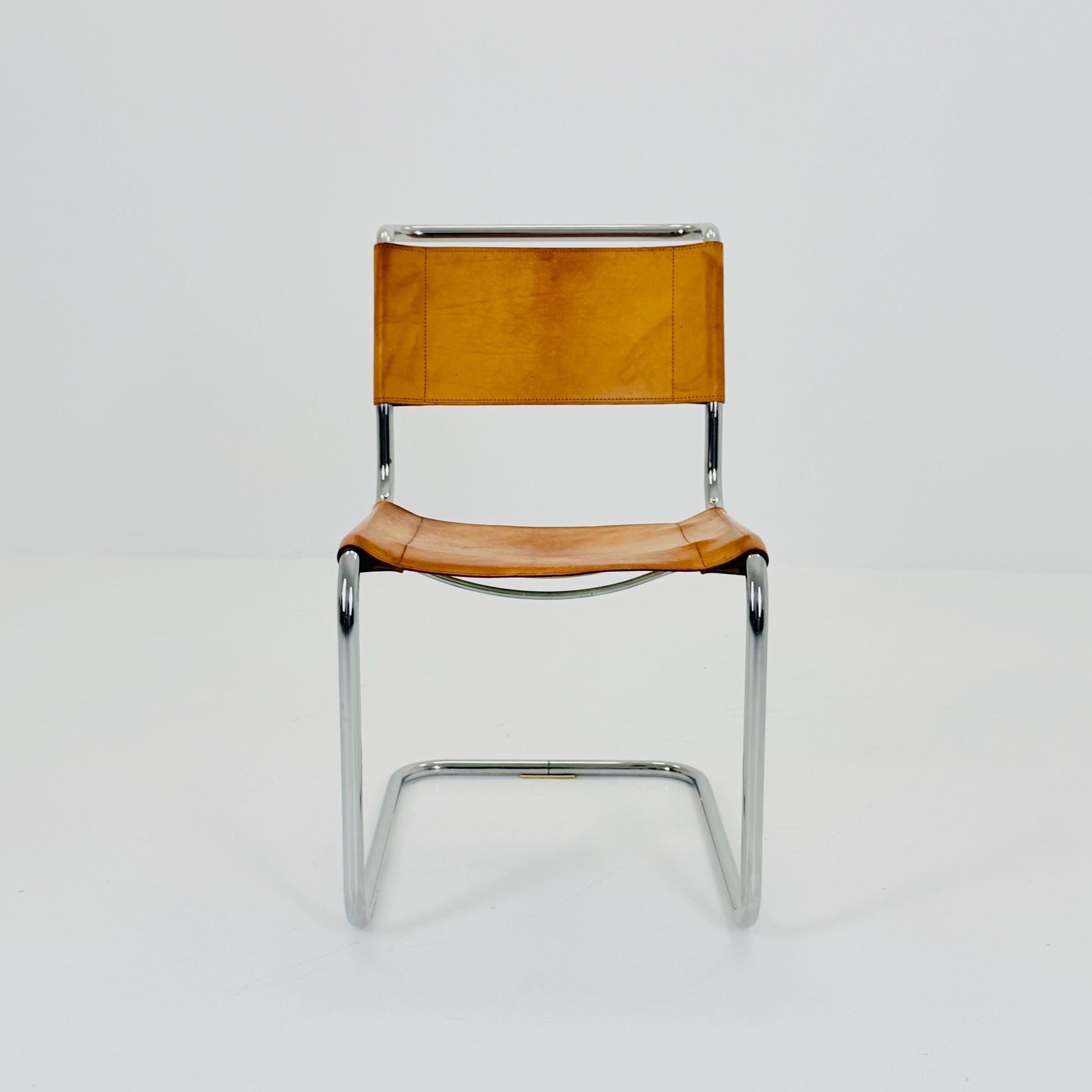 Mid-Century Vintage S33 Cognac Chair by Mart Stam & Marcel Breuer from Thonet 1980s Germany