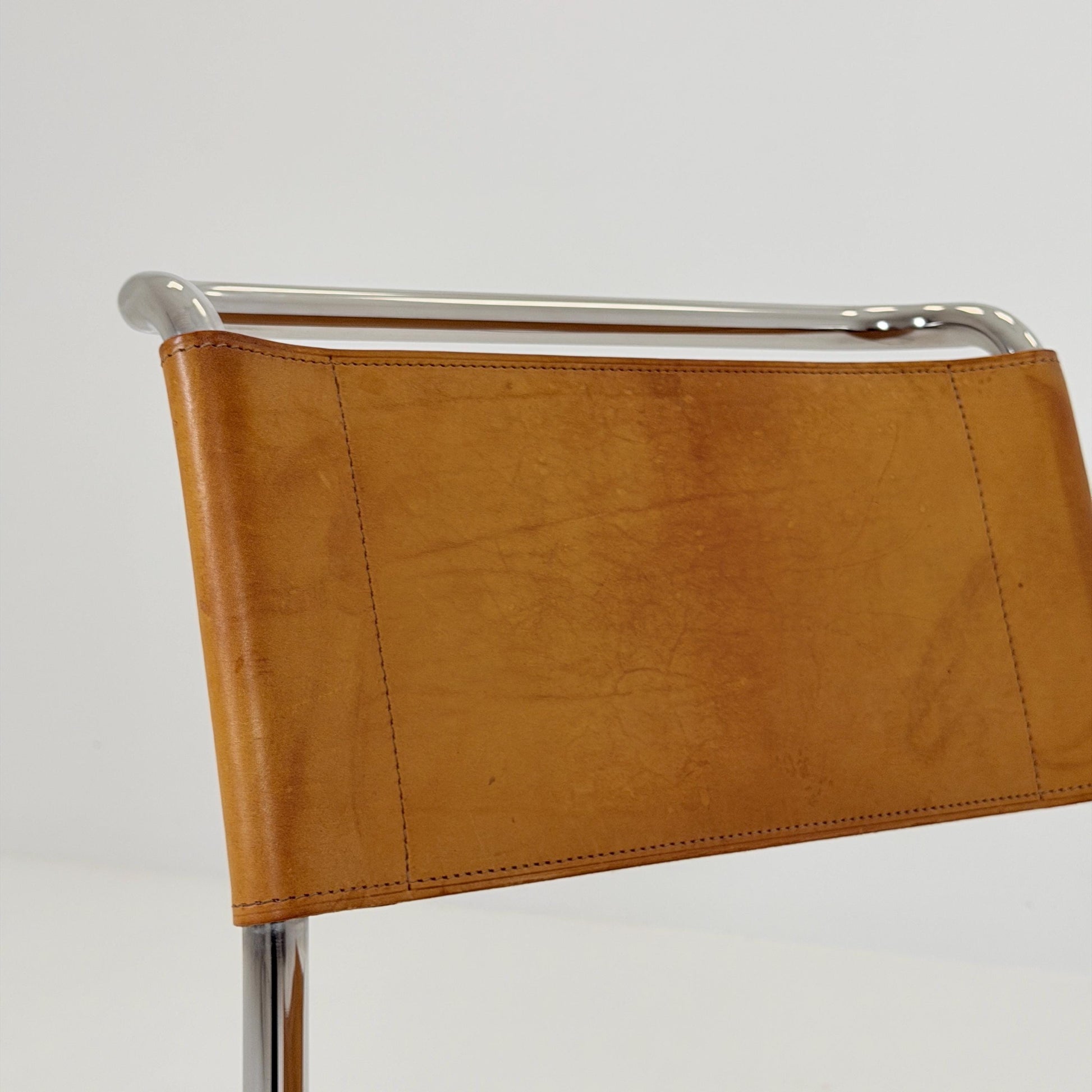 Mid-Century Vintage S33 Cognac Chair by Mart Stam & Marcel Breuer from Thonet 1980s Germany