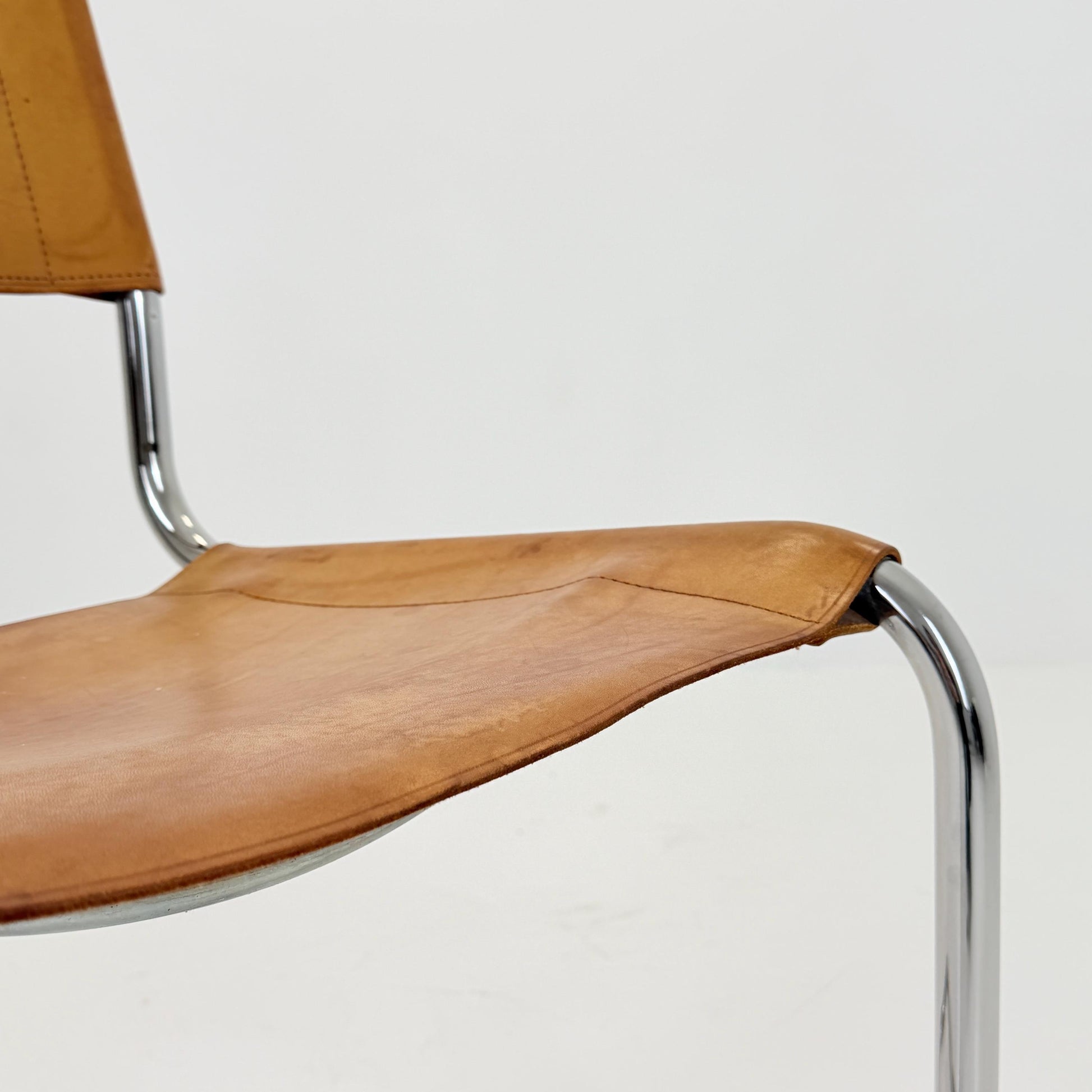 Mid-Century Vintage S33 Cognac Chair by Mart Stam & Marcel Breuer from Thonet 1980s Germany