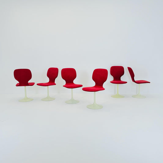 Set of 6 Mid Century Space Age tulip Dining Chairs by Lüsch – 1970s Germany