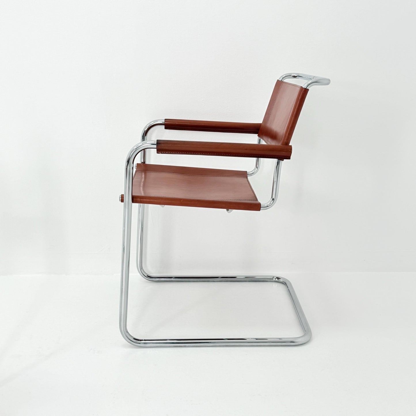 Set of 8 Bauhaus Mart Stam Marcel Brauer Dining-Office S34 armchairs for Linea Fiam Italy 1980s