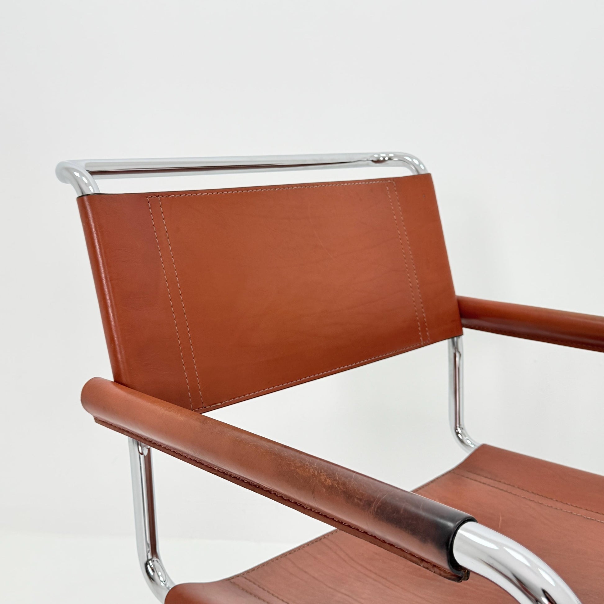 Set of 4 Bauhaus Mart Stam - Marcel Brauer Dining-Office S34 armchairs for Linea Fiam Italy 1980s