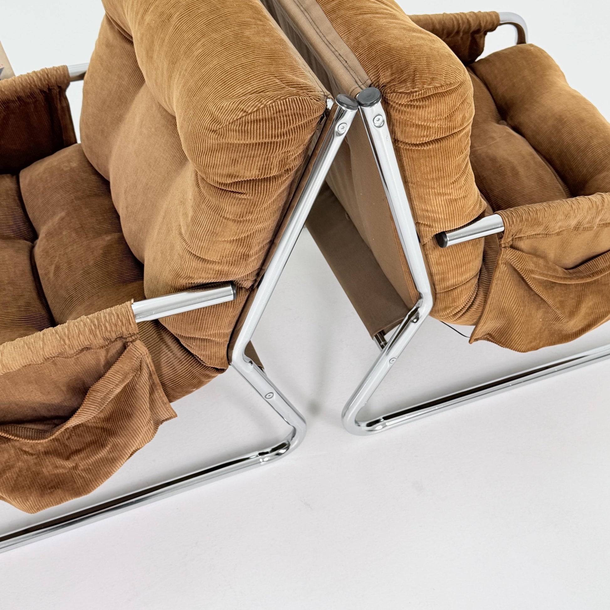 Rare Set of 2 Mid century lounge chairs By Gillis Lundgren Ikea Hoss Sweden 1970s