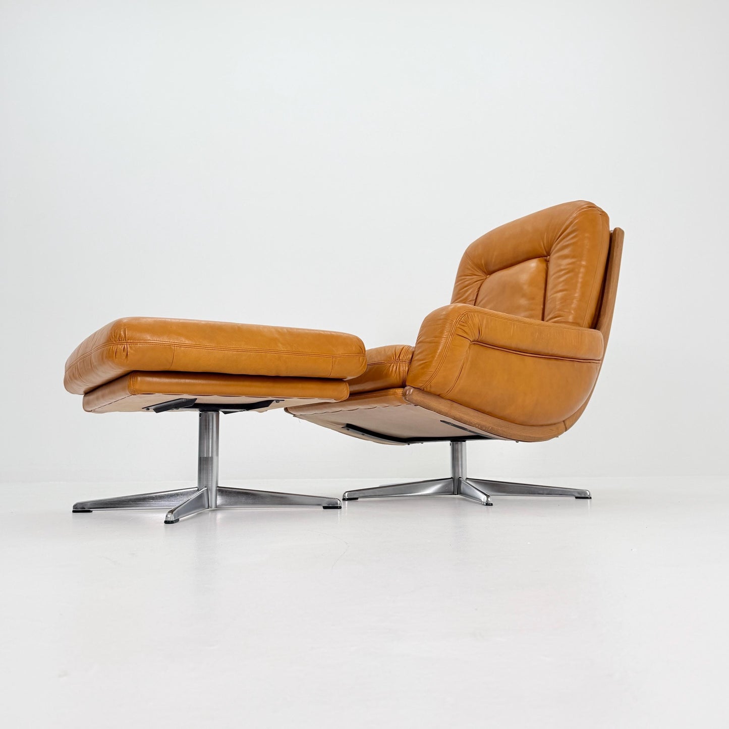 Mid Century Lounge Chair & Ottoman by Eugen Schmidt for Soloform, Germany 1970s
