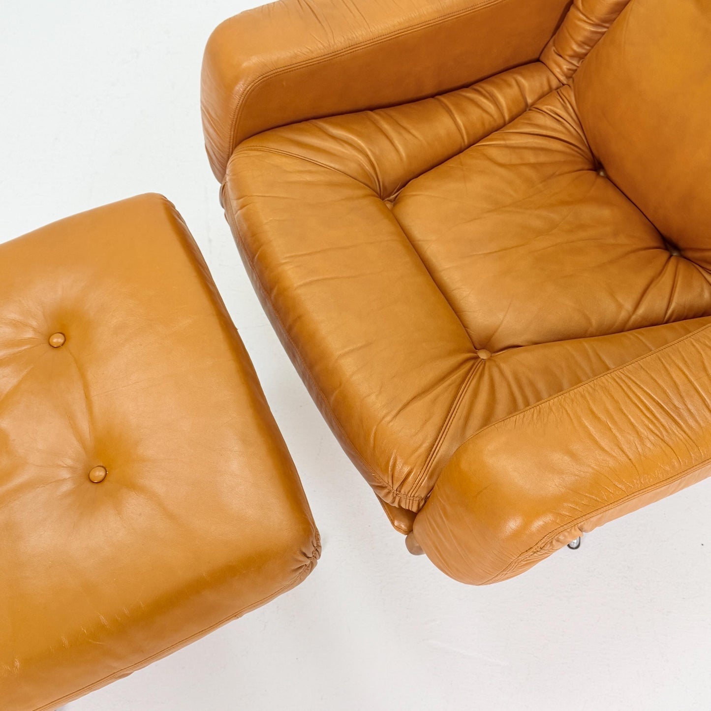 Mid Century Lounge Chair & Ottoman by Eugen Schmidt for Soloform, Germany 1970s