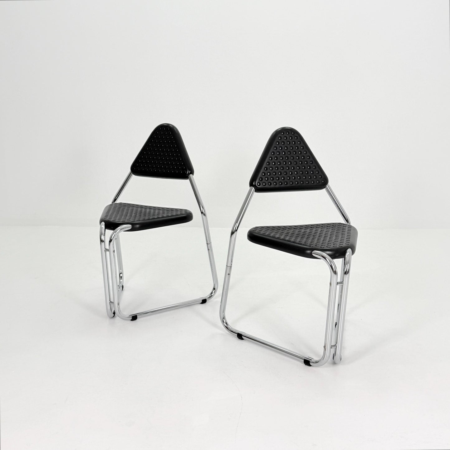 Set of 2 Memphis Style Triangular Dining Chairs, 1980s Germany