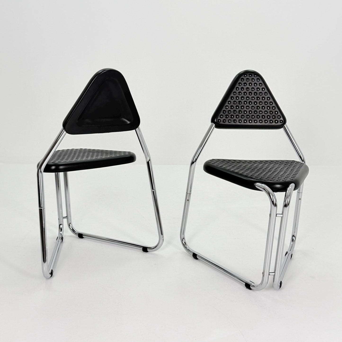 Set of 2 Memphis Style Triangular Dining Chairs, 1980s Germany