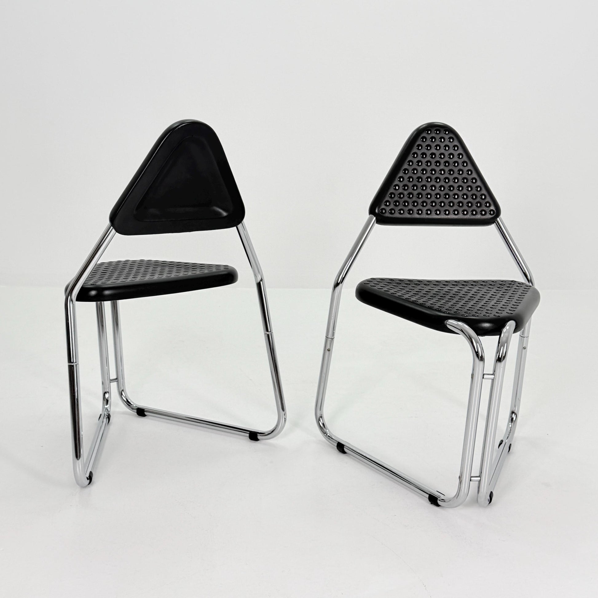 Set of 2 Memphis Style Triangular Dining Chairs, 1980s Germany