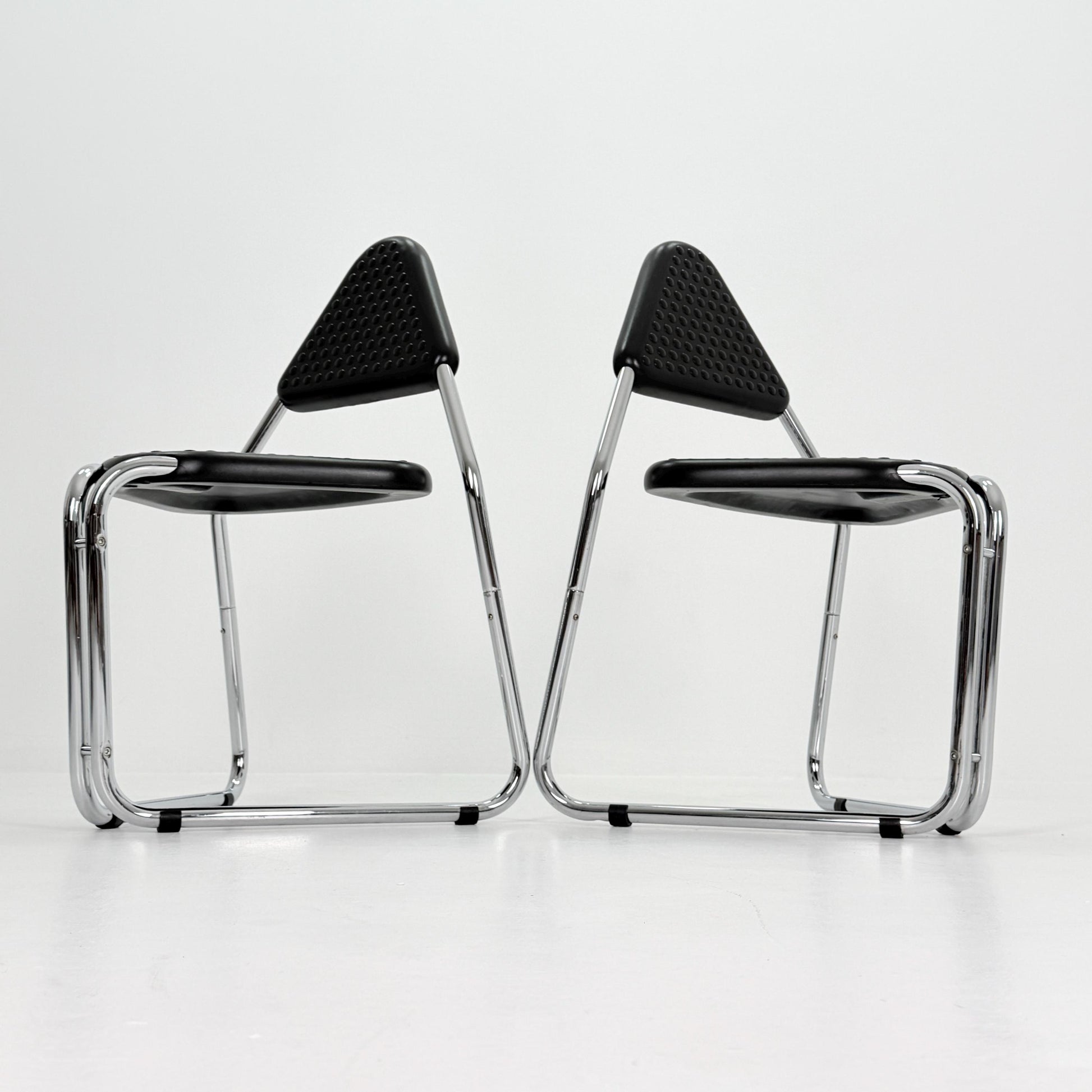 Set of 2 Memphis Style Triangular Dining Chairs, 1980s Germany