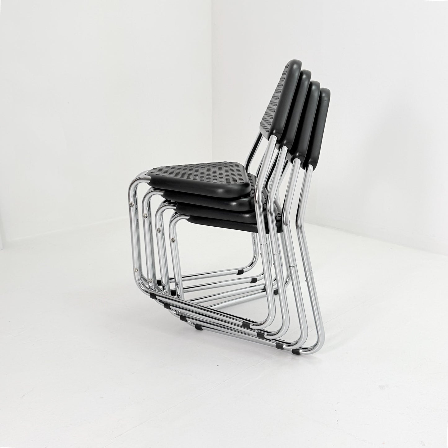 Set of 4 Memphis Style Triangular Dining Chairs, 1980s Germany