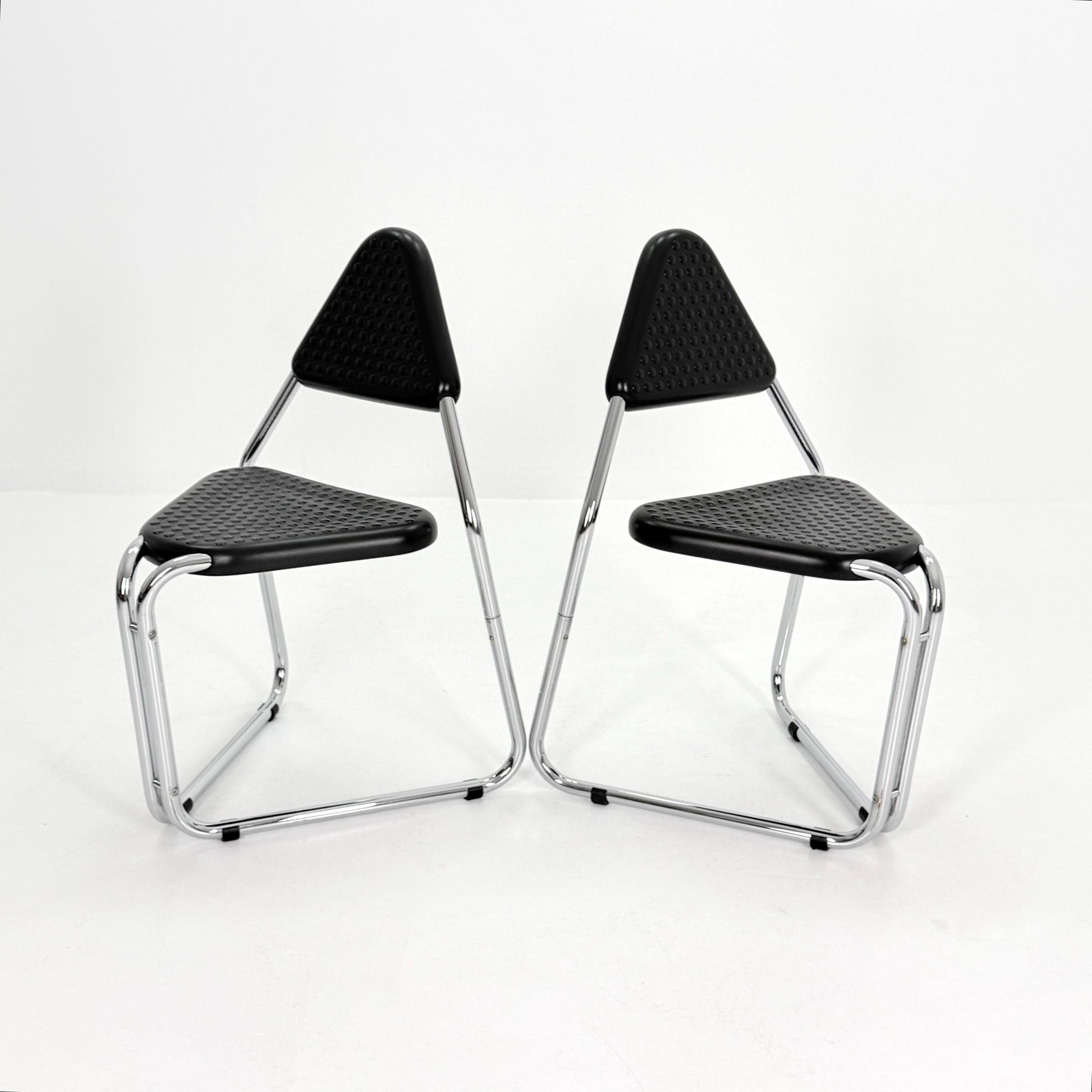 Set of 8 Memphis Style Triangular Dining Chairs, 1980s Germany