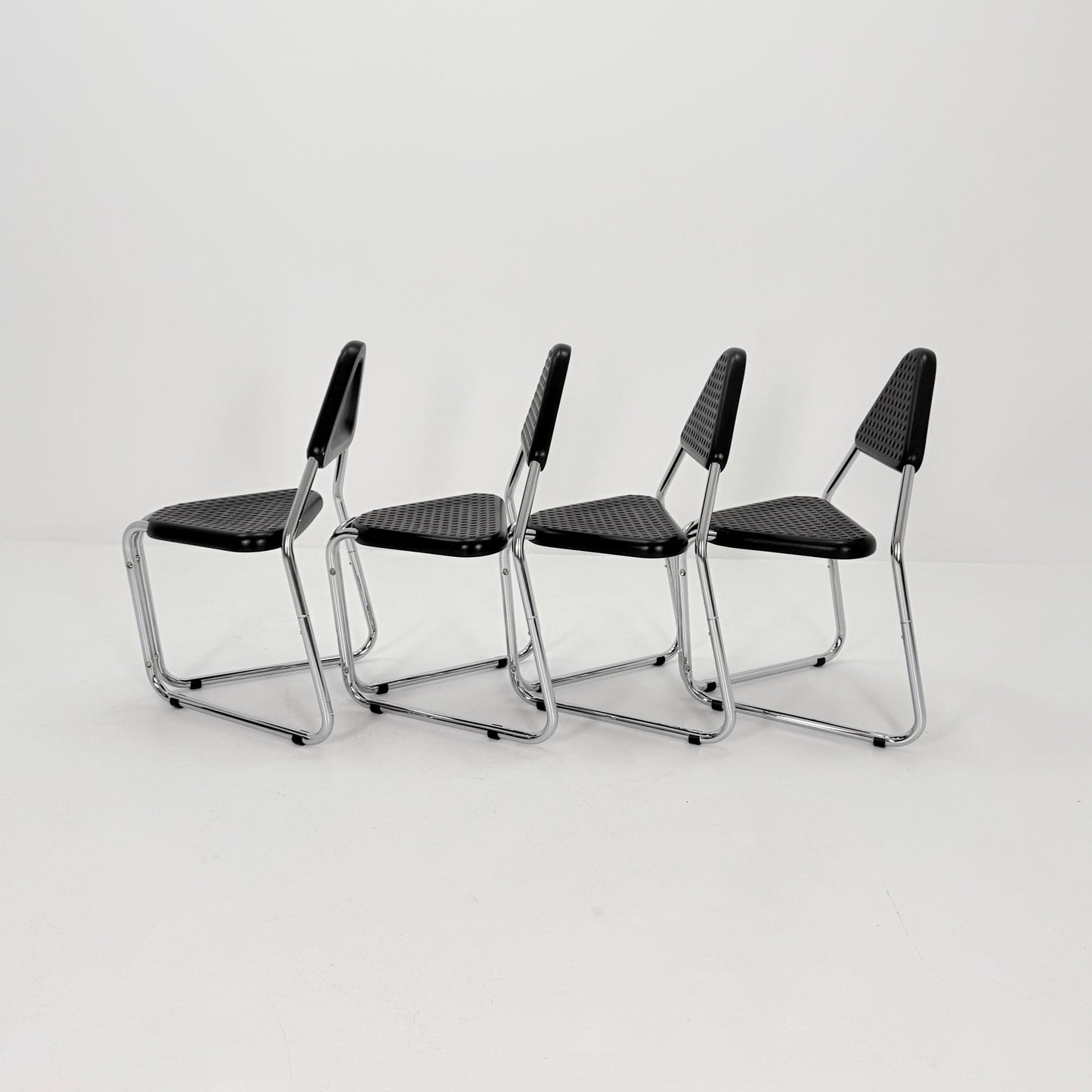Set of 8 Memphis Style Triangular Dining Chairs, 1980s Germany