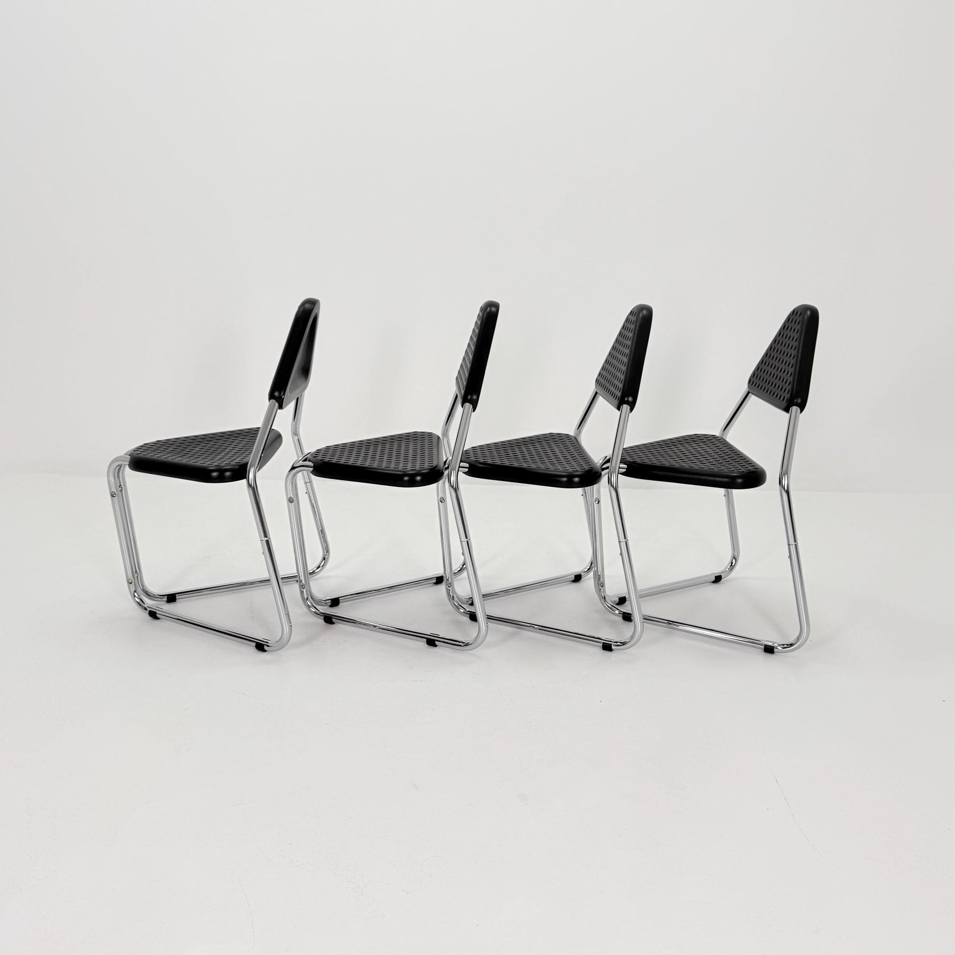 Set of 8 Memphis Style Triangular Dining Chairs, 1980s Germany