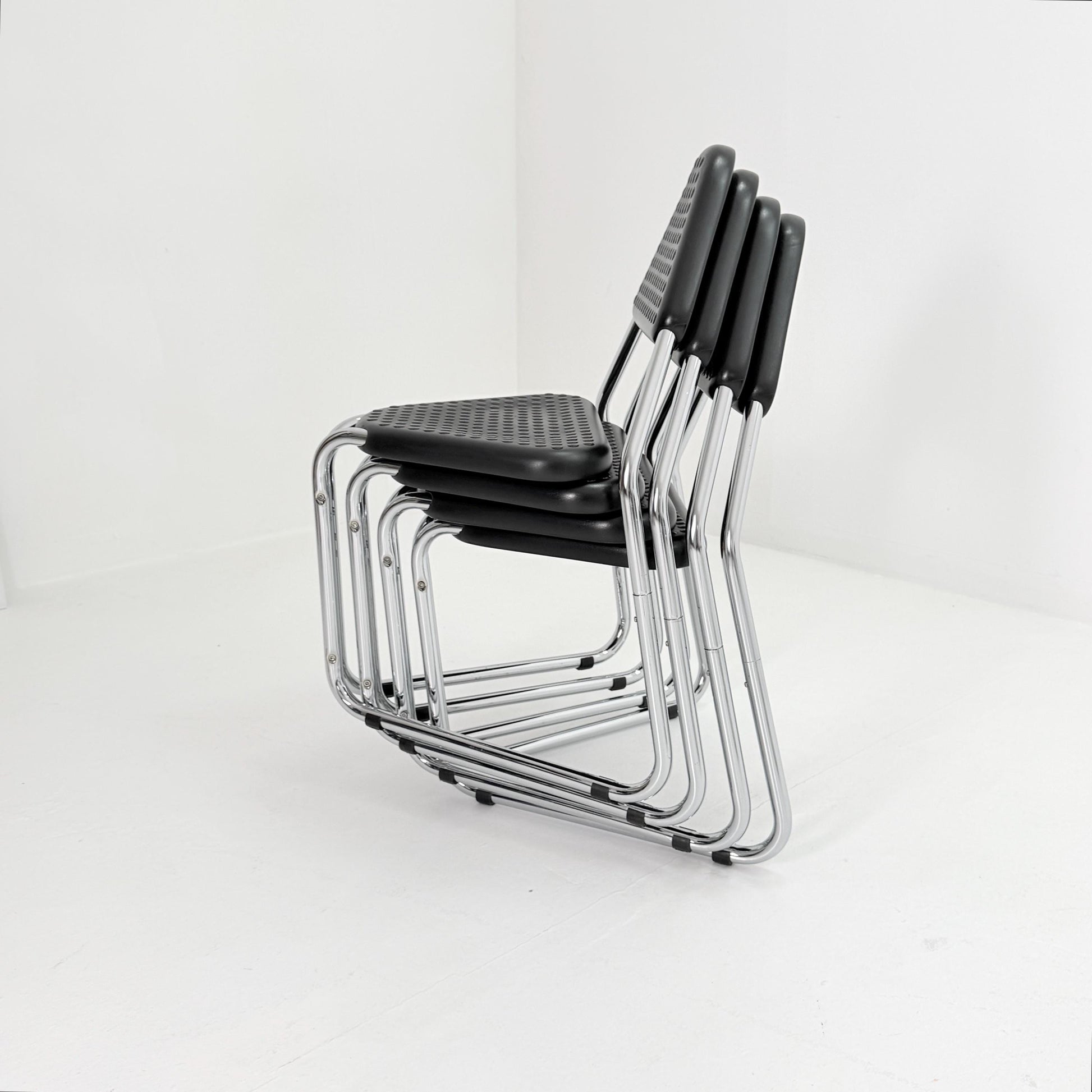 Set of 8 Memphis Style Triangular Dining Chairs, 1980s Germany