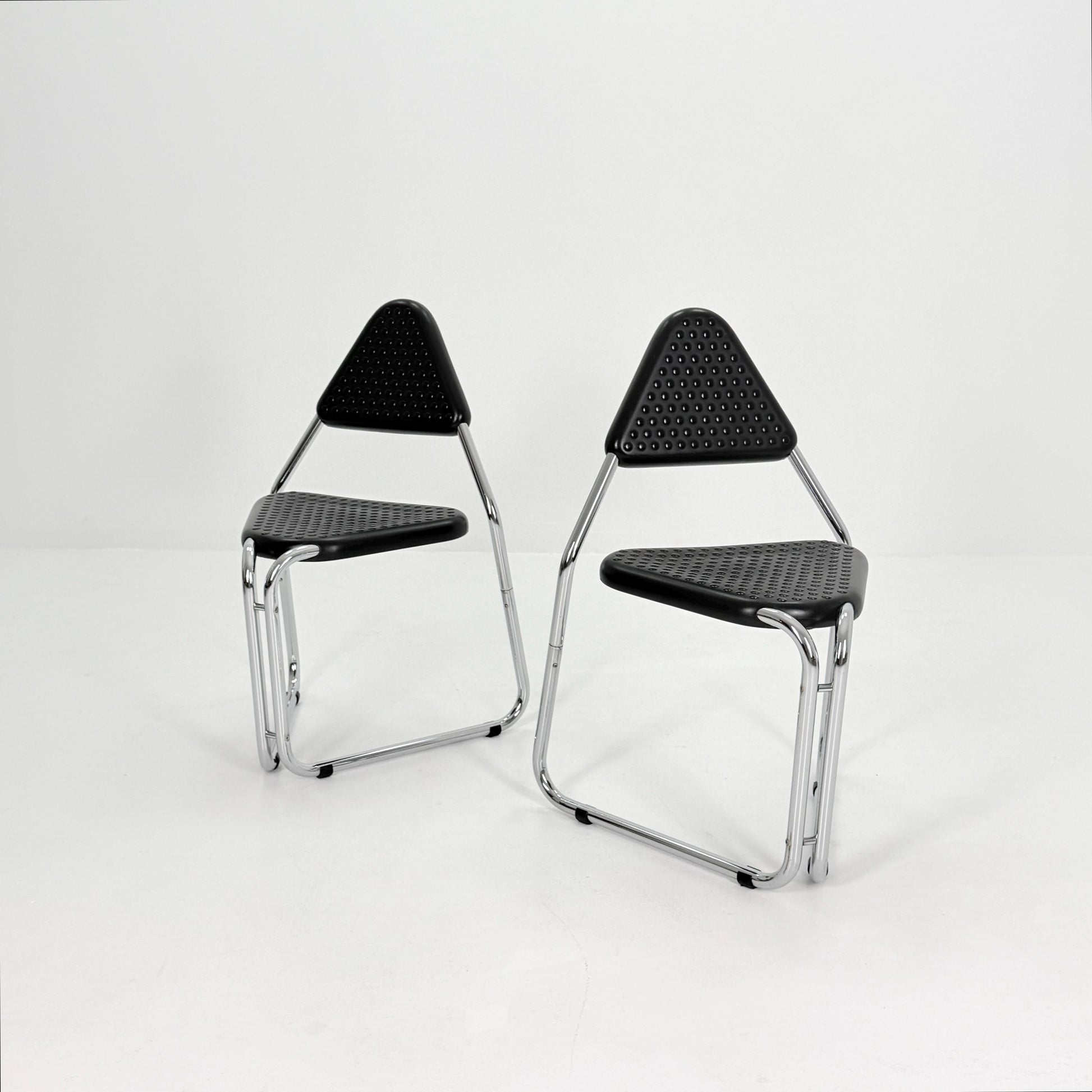 Set of 8 Memphis Style Triangular Dining Chairs, 1980s Germany