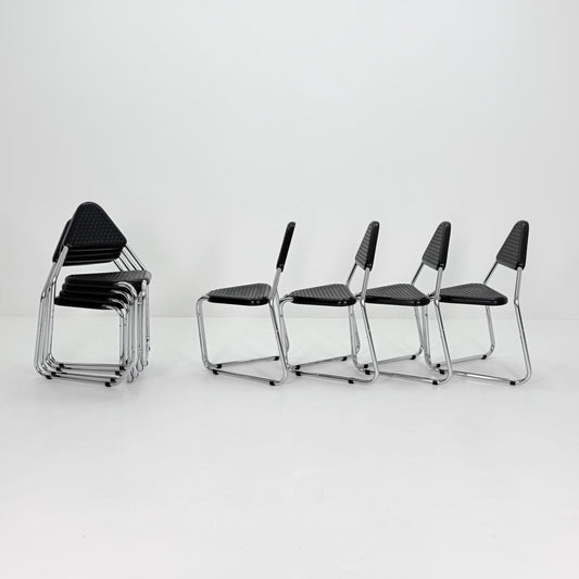 Set of 8 Memphis Style Triangular Dining Chairs, 1980s Germany