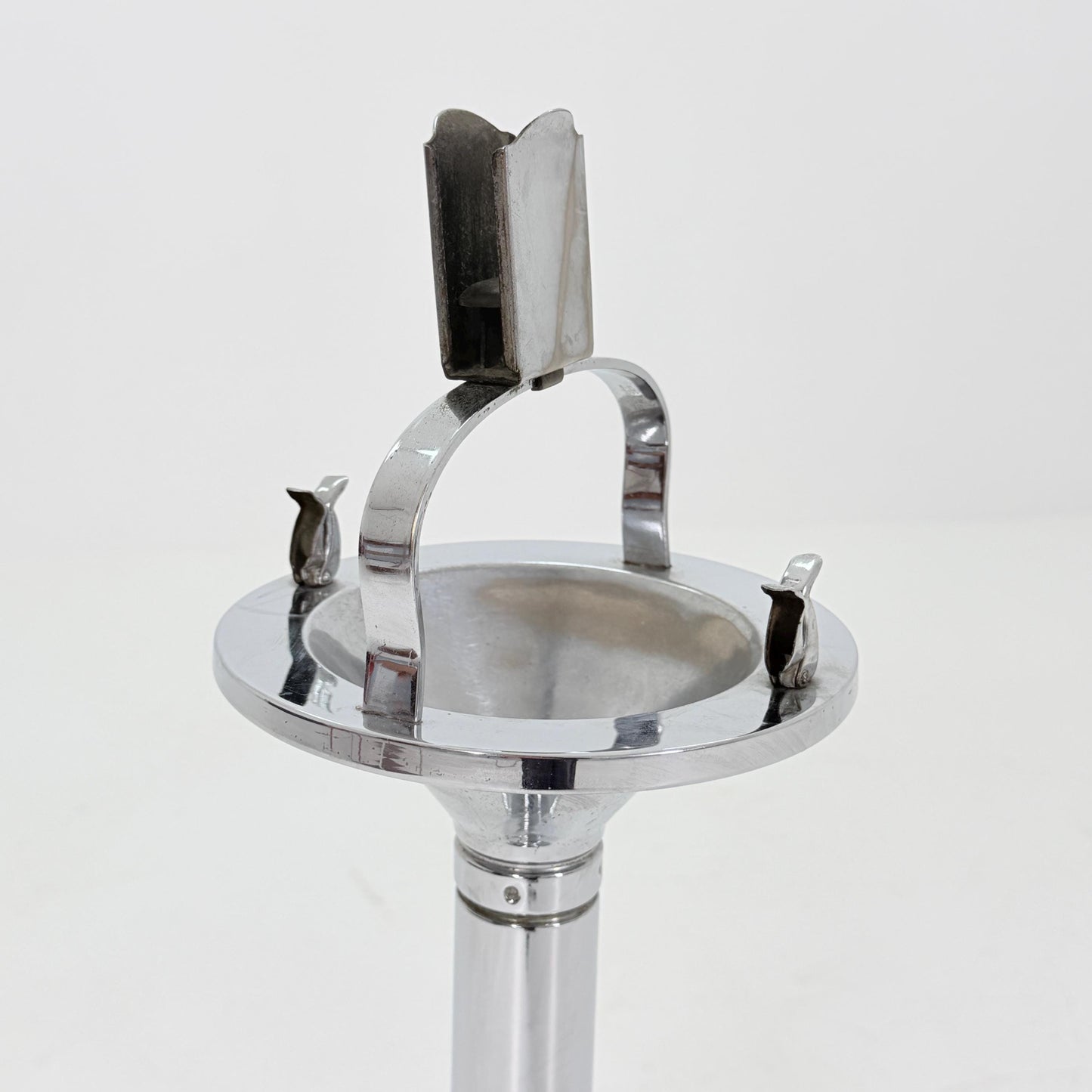 Mid century chrome ashtray stand, attributed to Demeyere, Italy , 1980s
